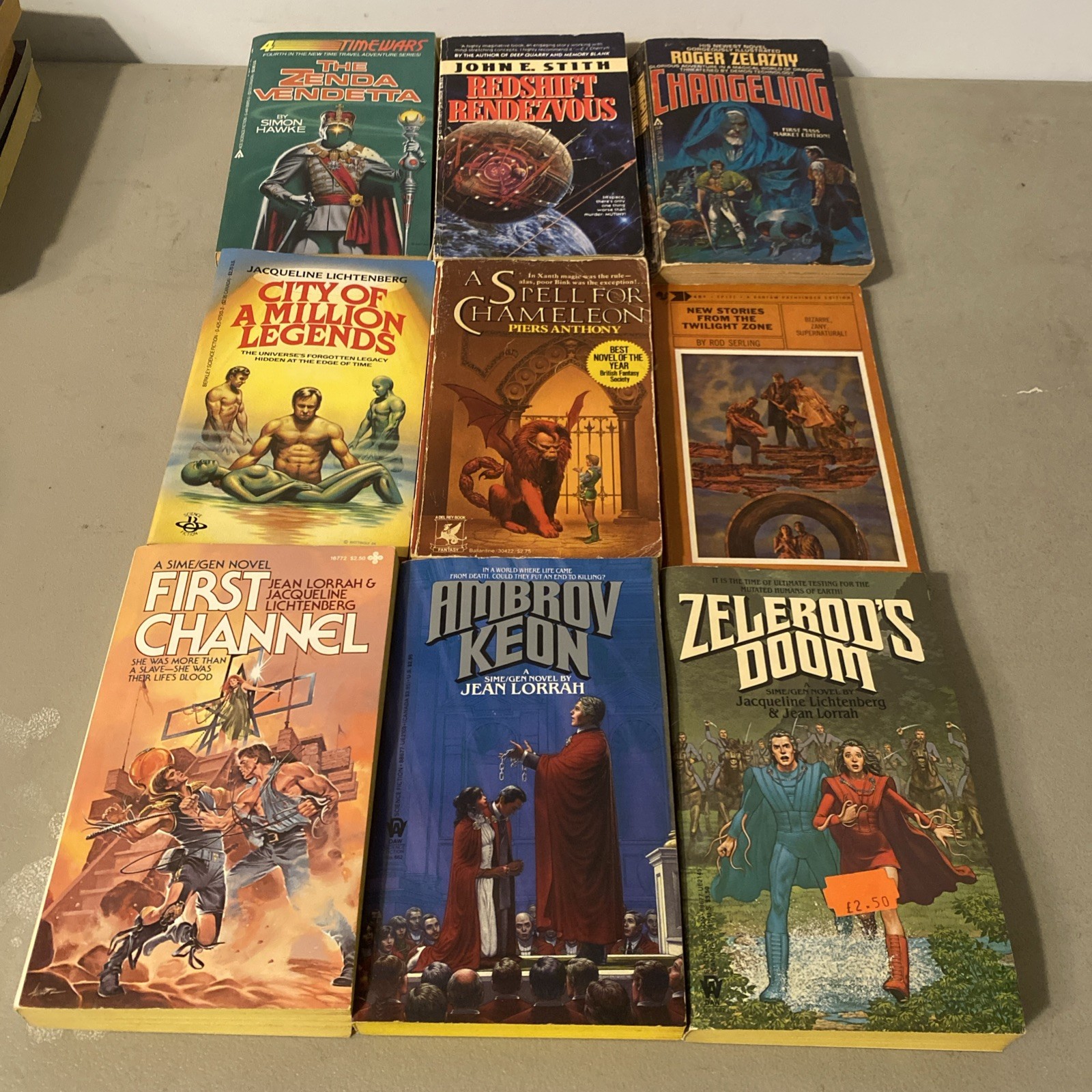 Lot of 9 Misc Vintage Sci-Fi- Fantasy Paperback Books Anthony, Lichtenberg, More