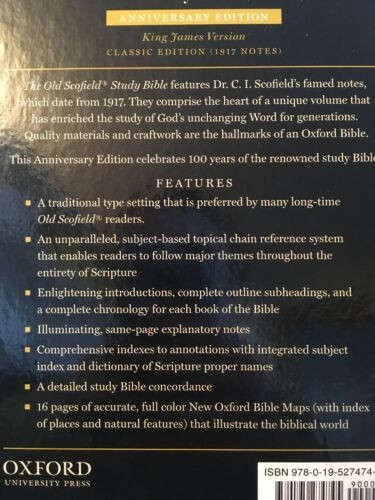 KJV Old Scofield Study Bible Navy Leather 1917 notes Red letter Thumb-Indexed