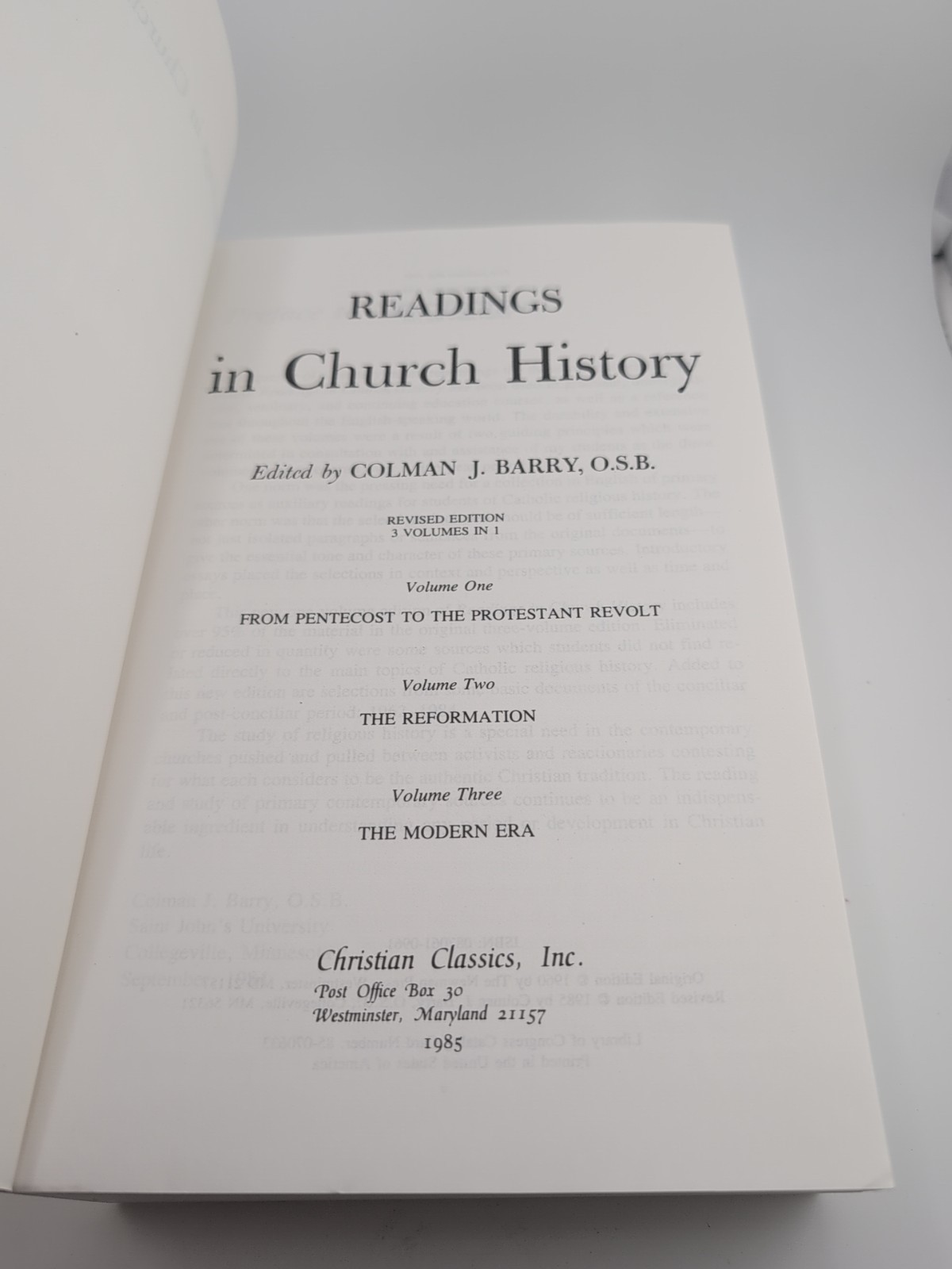 Readings in Church History Paperback