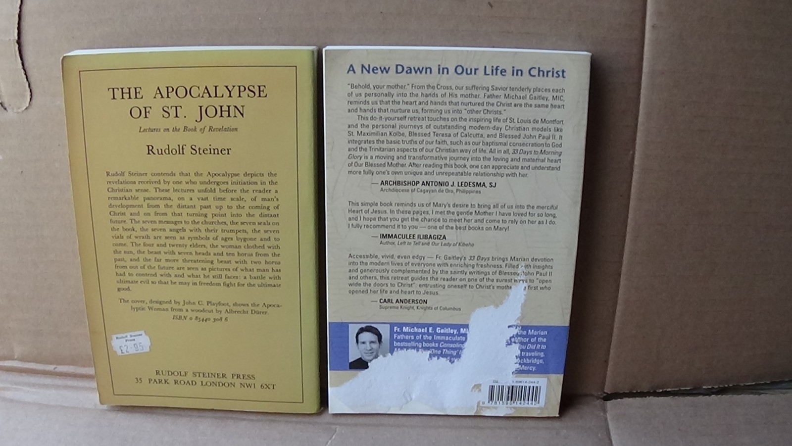 Rudolph Steiner The Apocalypse Of St. John Paperback book & 33 days of morning