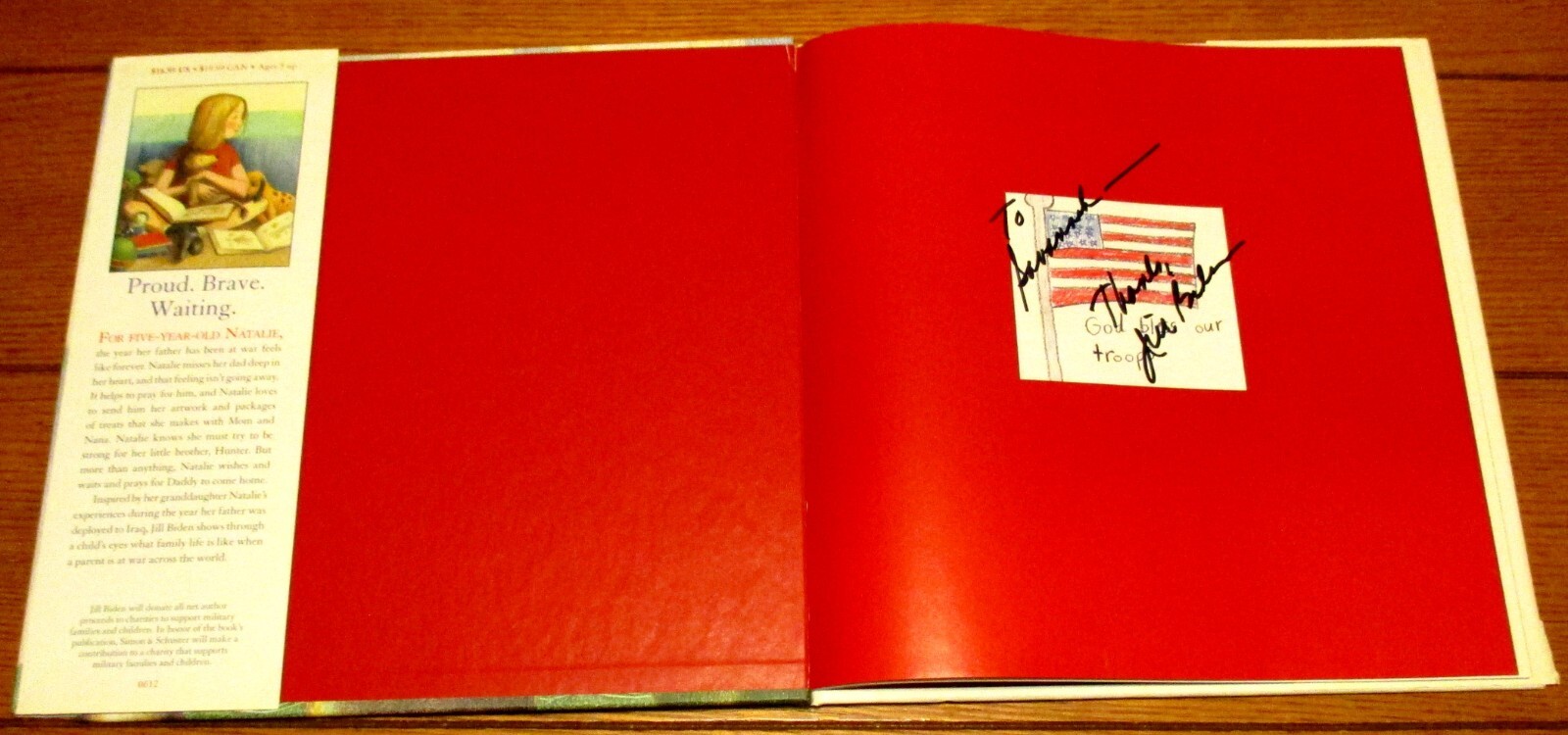 2012 Jill Biden Don’t Forget, God Bless Our Troops SIGNED Hardcover Book RARE!