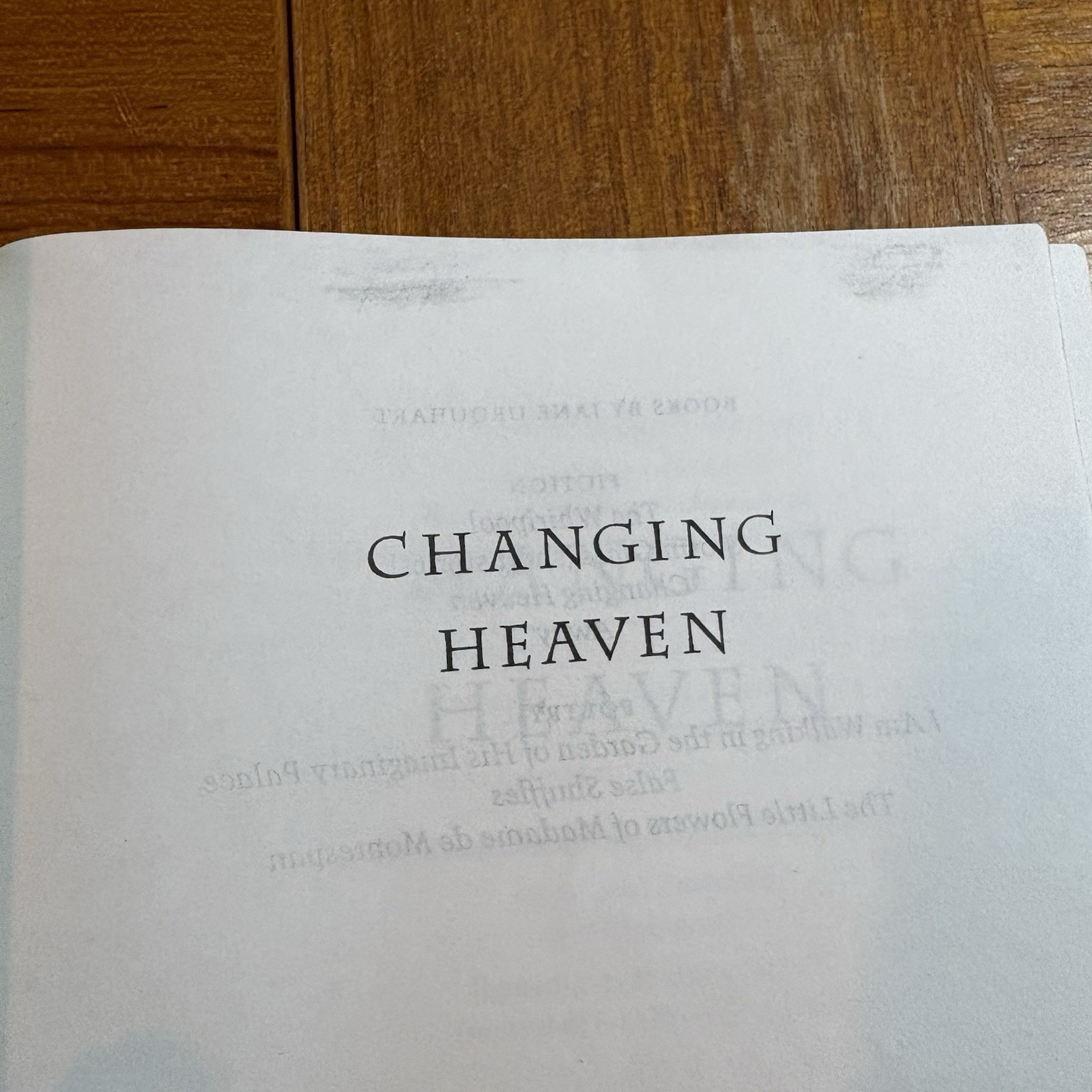 Changing Heaven Jane Urquhart TPB Not Available as E-book RARE