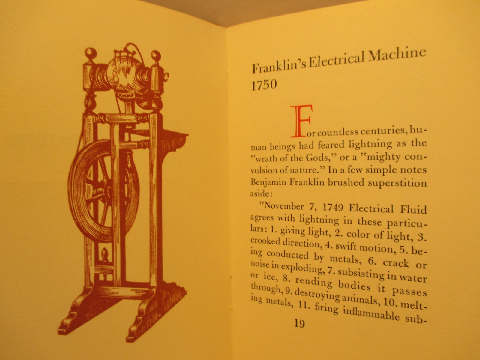 fine press book B FRANKLIN INVENTOR by A R TOMMY TOMMASINI # 27 / 1974 #487/700