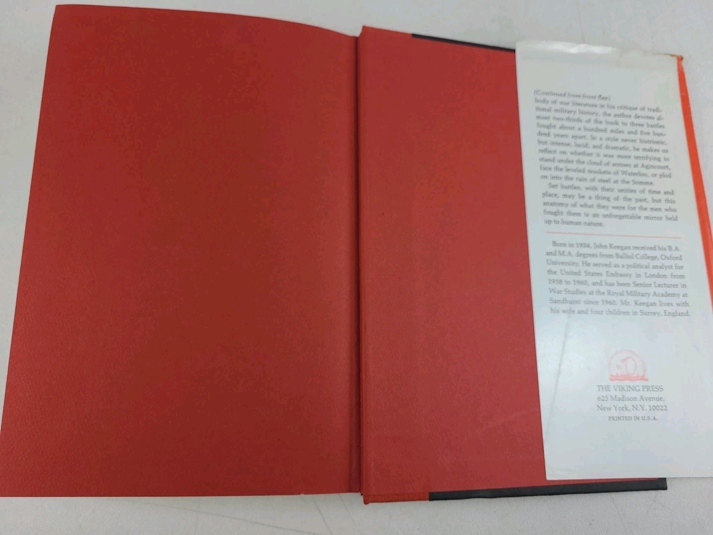 The Face of Battle John Keegan 1976 Viking HCDJ Military History