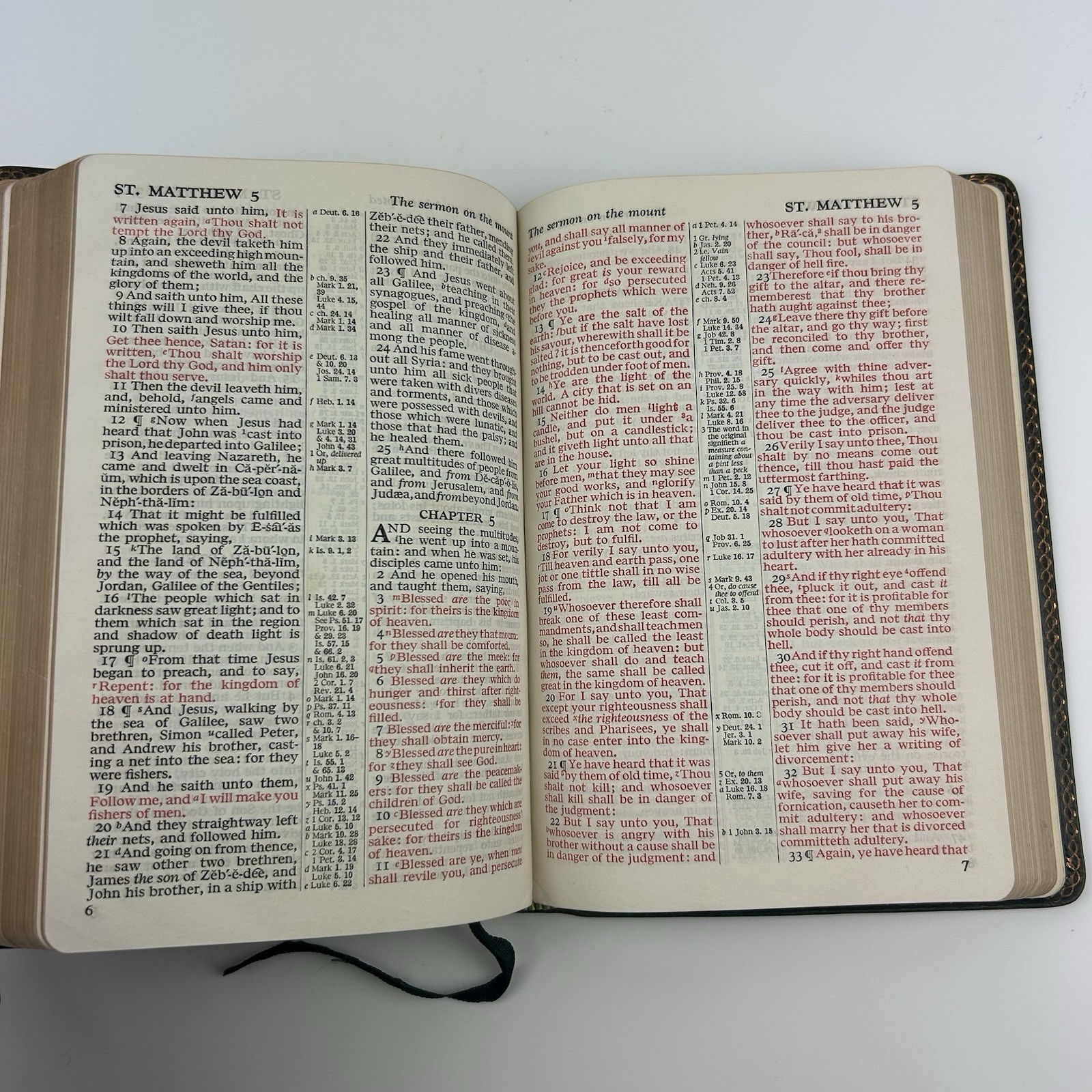 The Holy Bible King James Version Concordance Red Letter Leather Genuine Leather