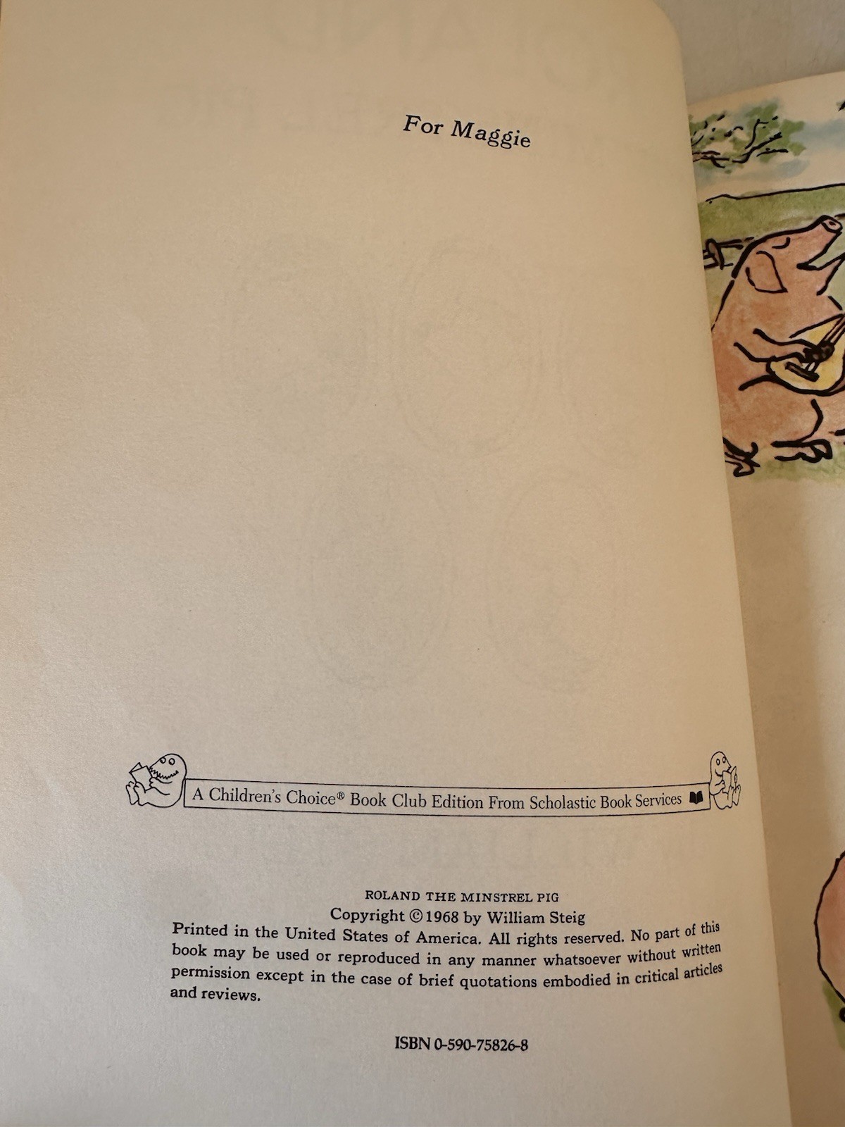ROLAND THE MINSTREL PIG William Steig HBDJ First Edition