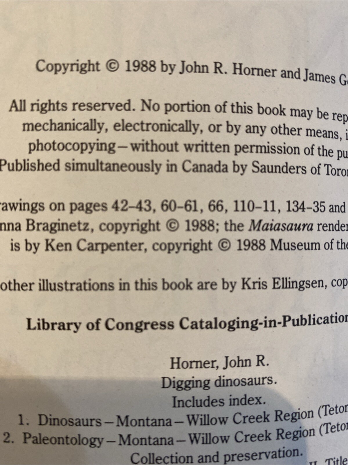 Digging Dinosaurs; J. Horner & J. Gorman; 1988; Workman Publ.; HC DJ. E17