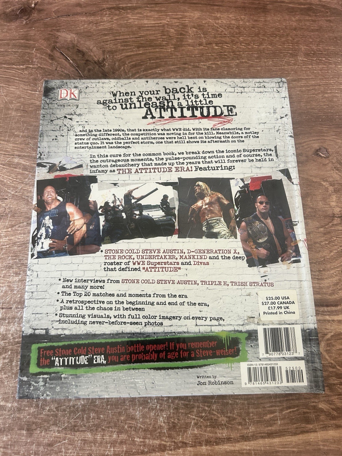 WWE The Attitude Era by Robinson, Jon Book The. VG With Bottle Opener!