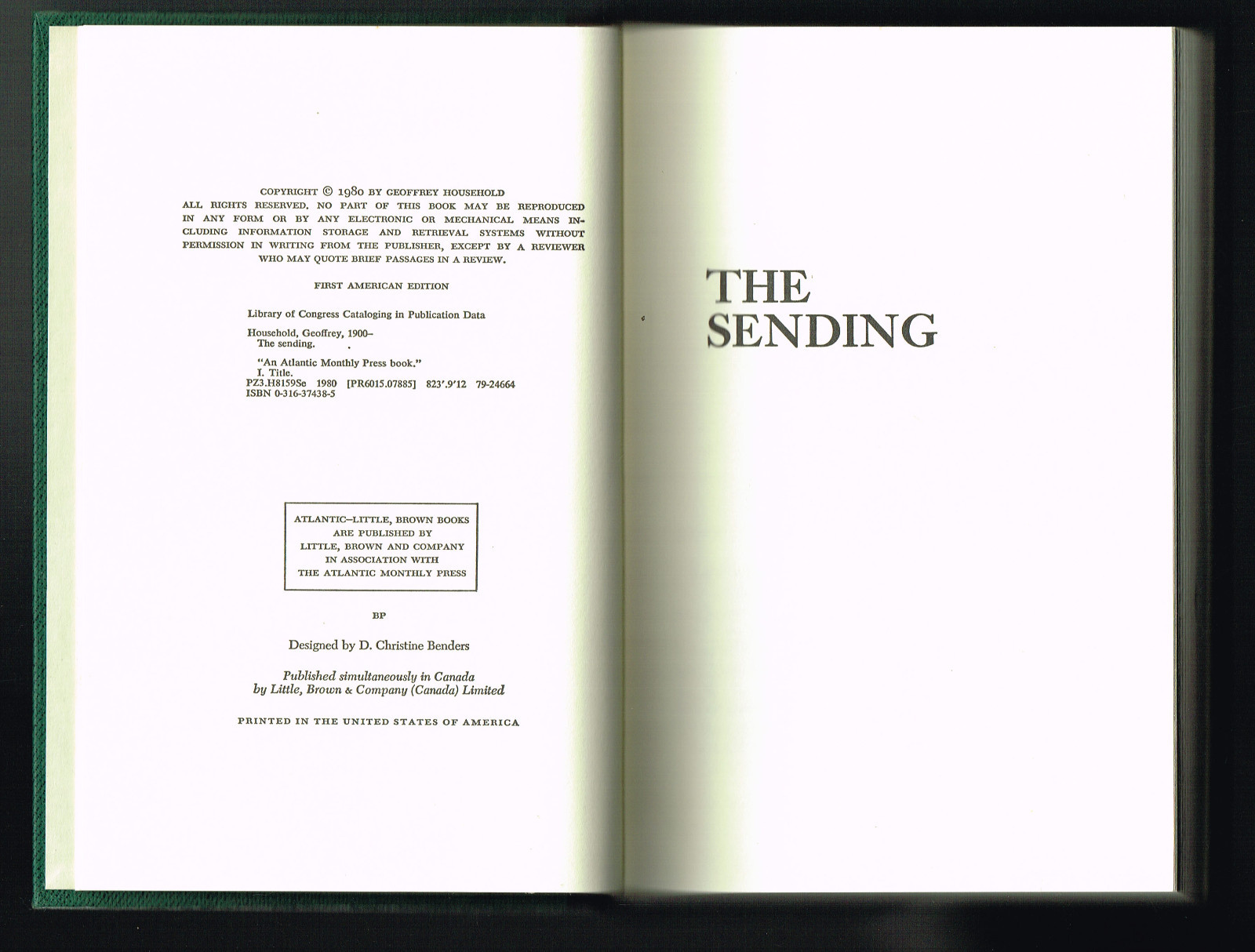 The Sending by Geoffrey Household (1980, Hardcover First American Edition)