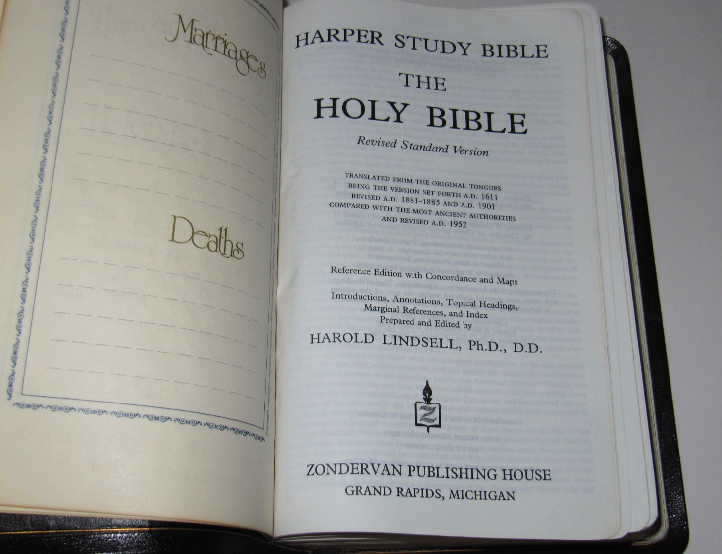Harper Study Bible RSV Natural Morocco Bonded Leather