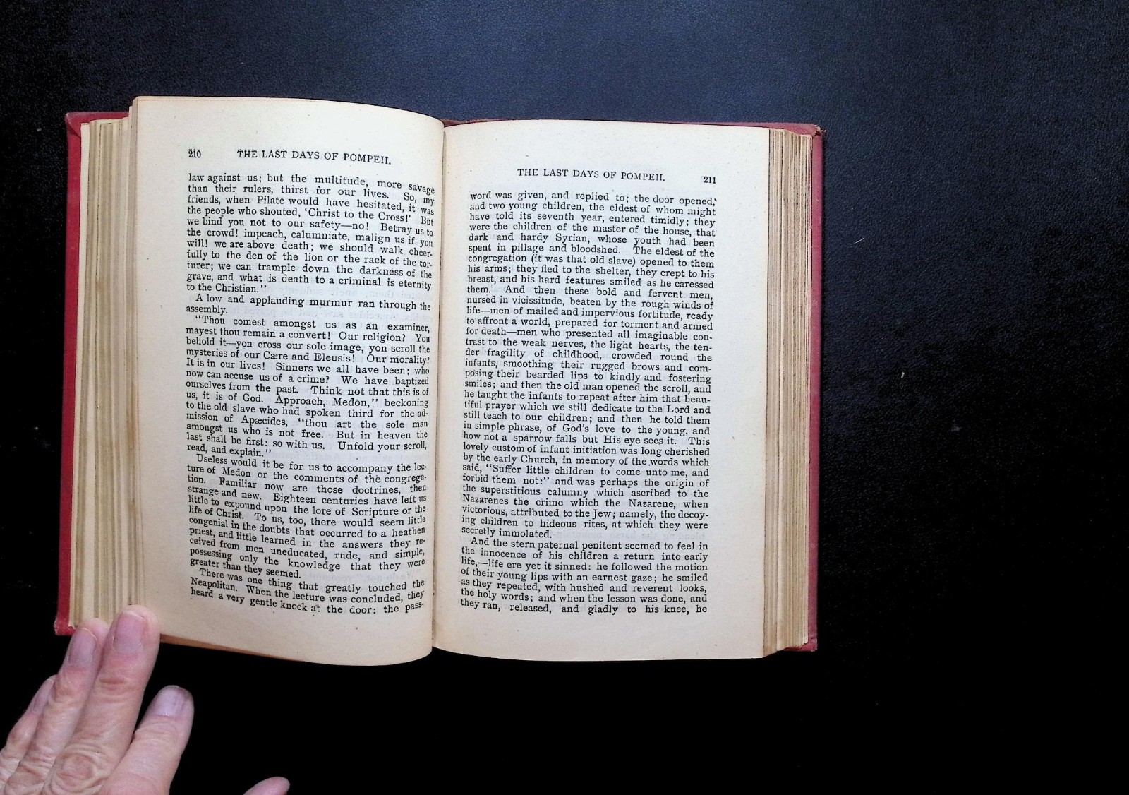 The Last Days of Pompeii by Bulwer Lytton Antique Red Decorative HC W.B. Conkey