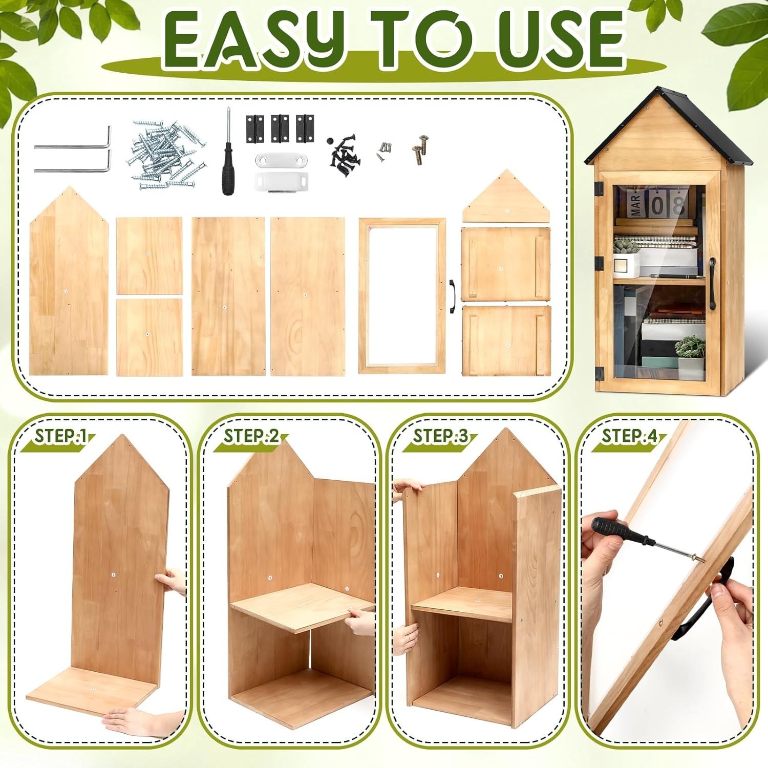 Outdoor Little Library Box – 2-Tier Community Book Exchange & Decor