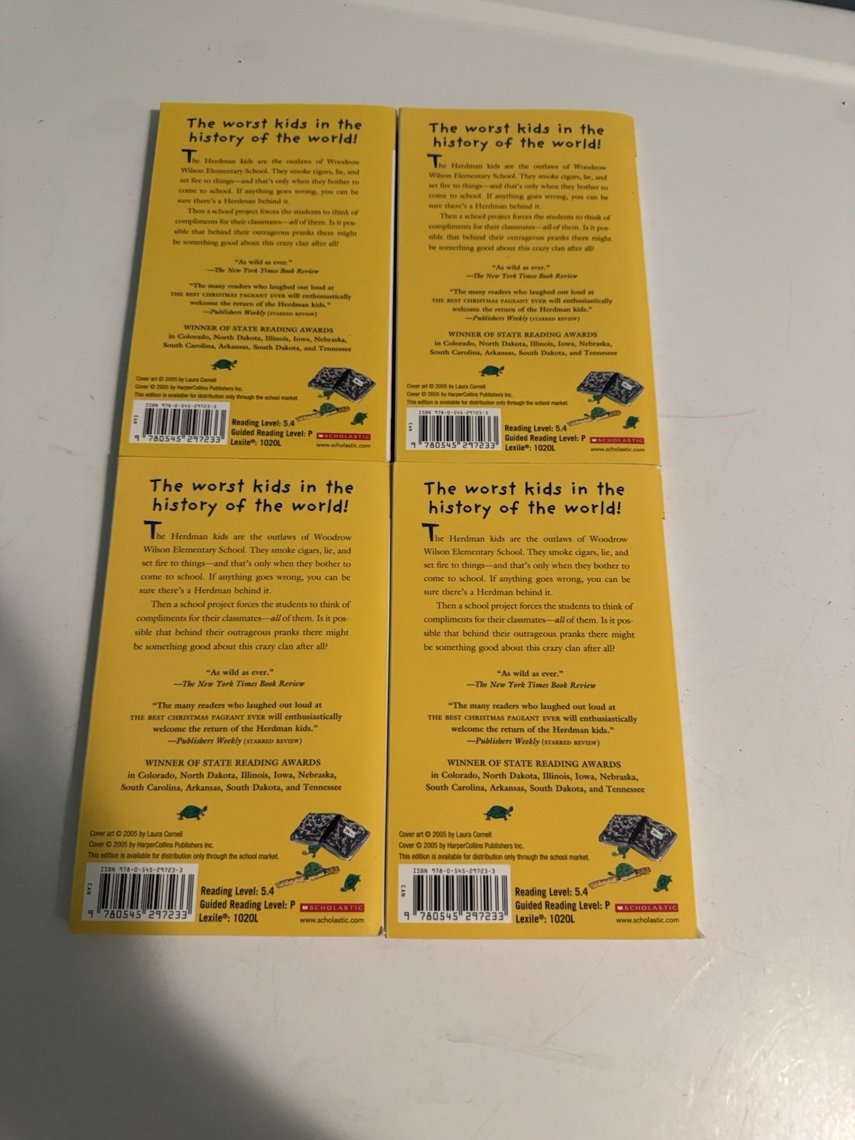 Lot Of 4 Scholastic Best Worst School Year Ever Barbara Robinson PB Ages 9-12