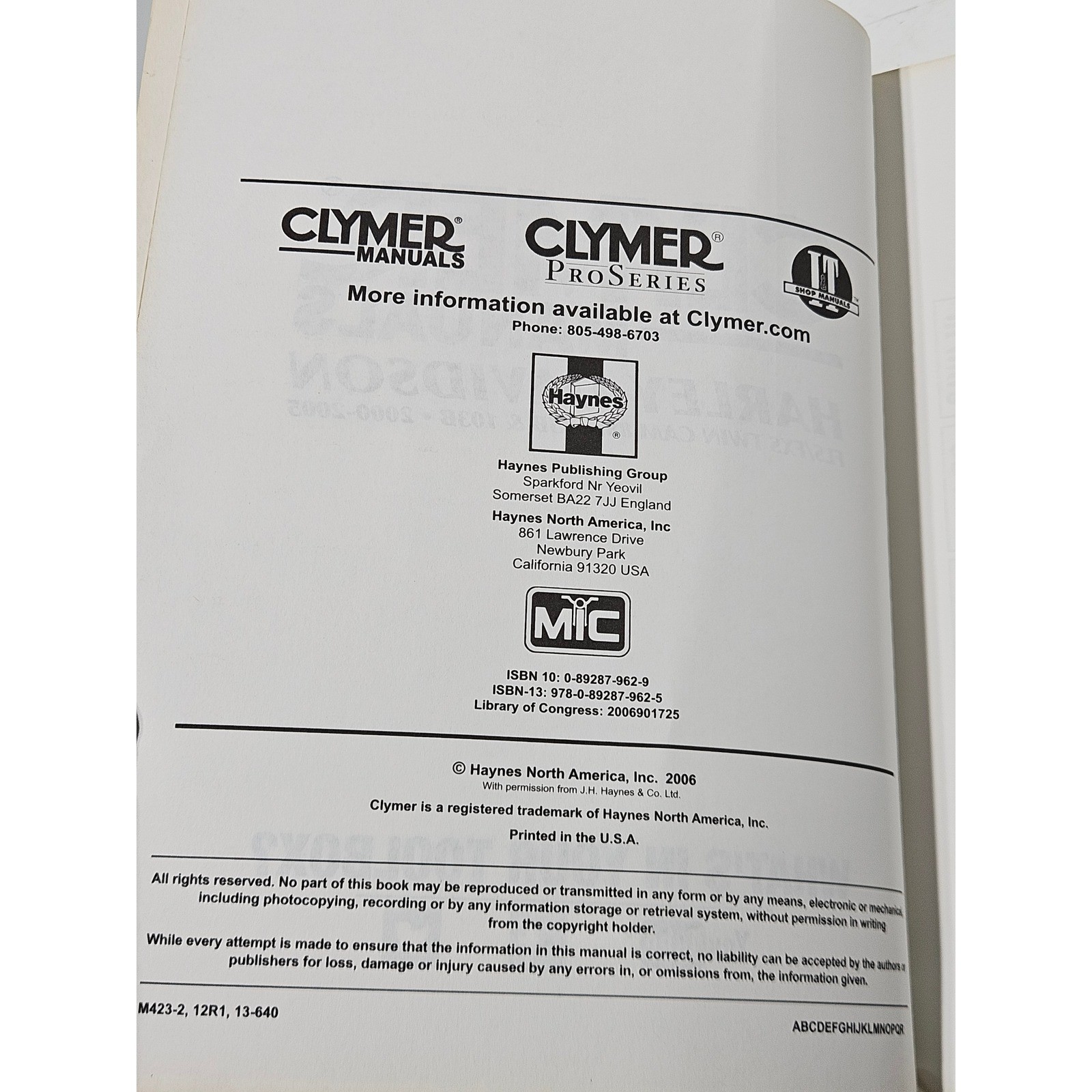 Harley-Davidson FLS/FXS Twin Cam 88B 95B 103B 2000-2005 Service Manual Clymer