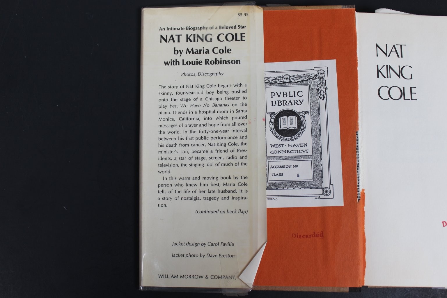 Nat King Cole Maria Cole 1971 Biography Music Jazz Singer William Morrow