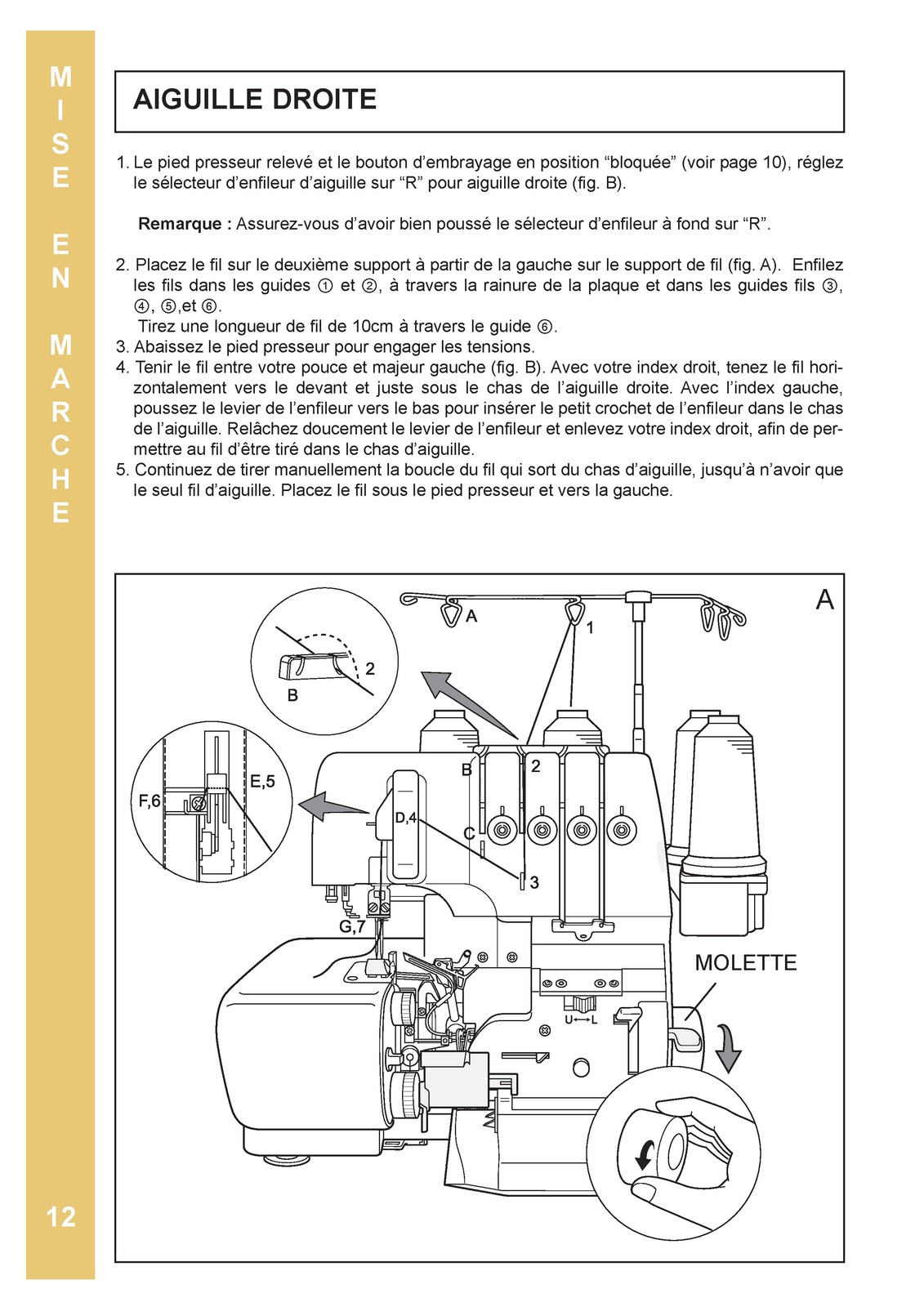 BABY LOCK Eclipse DX BLE1DX-2 Serger Instruction Manual French – WIRE BOUND