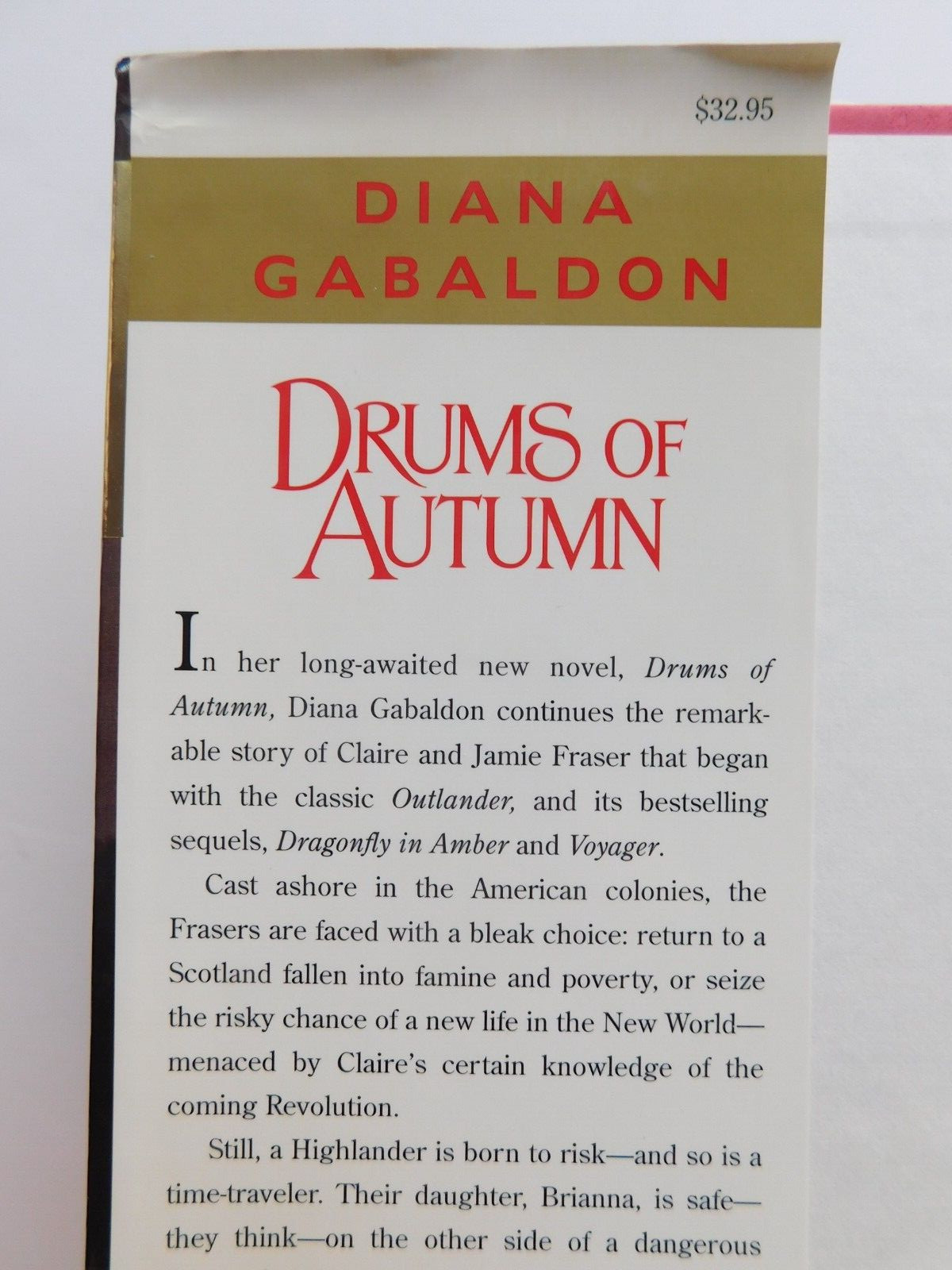 *SIGNED* 1st edition DIANA GABALDON 880 pages Hardcover 1997 DRUMS OF AUTUMN