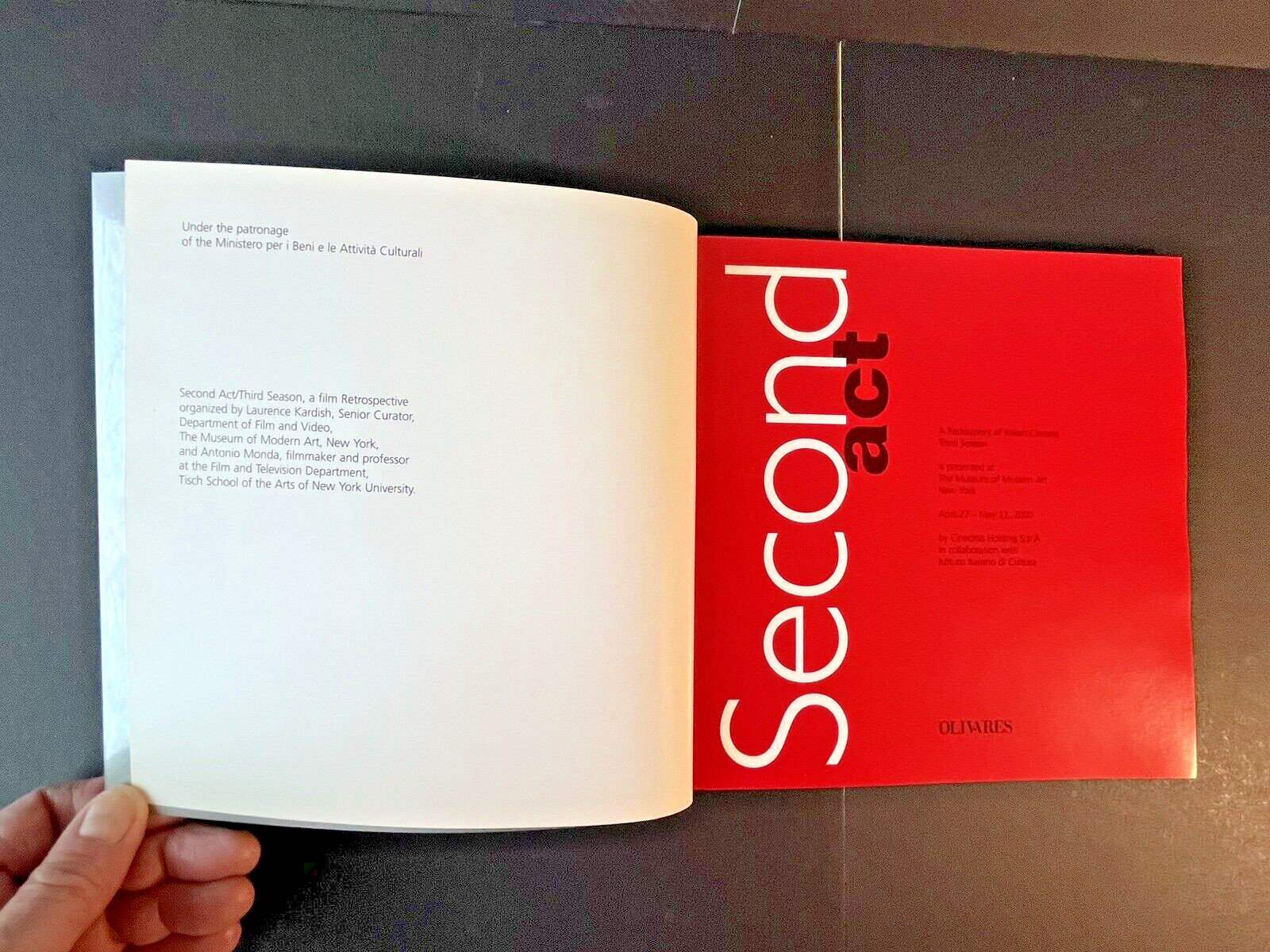 Second Act: A Rediscovery of Italian Cinema 3, by Antonio Monda, 2000, Olivares