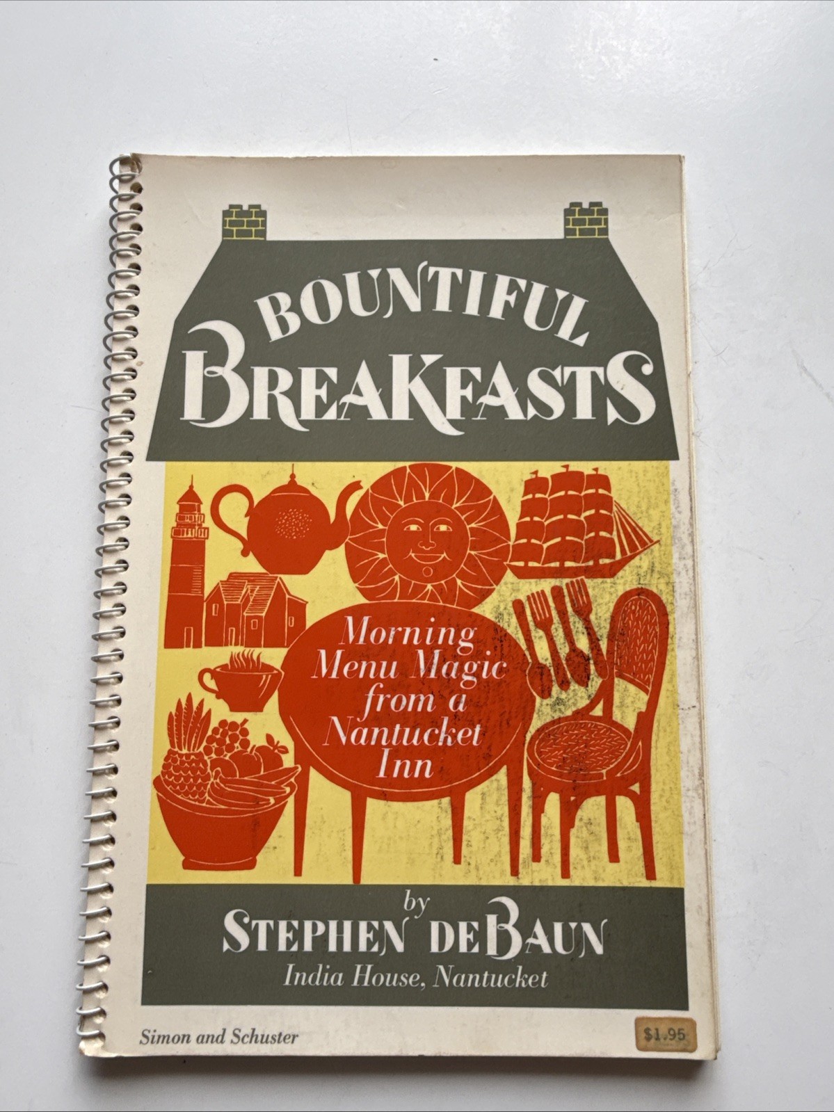 Bountiful Breakfasts Nantucket Inn Cookbook Stephen DeBaun Spiral Vintage 1970s