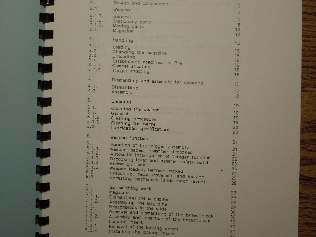 Sig Sauer P226 Armourers Instruction 8 1/2″ by 11″ Spiral Bound Book 53 Pages