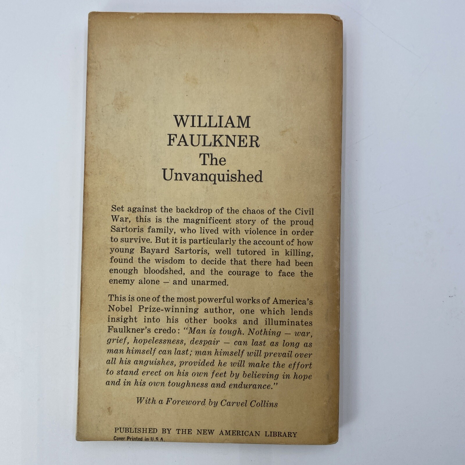 The Unvanquished 1960 Vintage PB Second Signet Classic WILLIAM FAULKNER