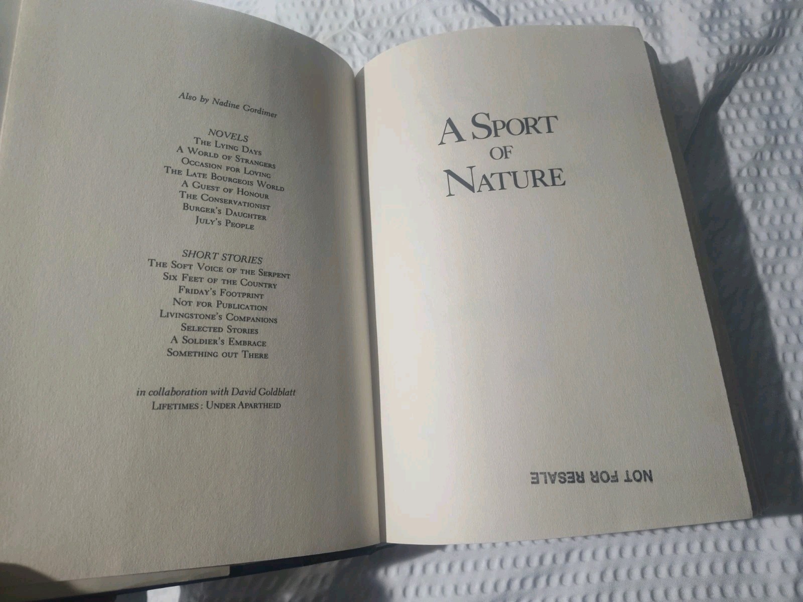 A Sport of Nature by Nadine Gordimer (1987)