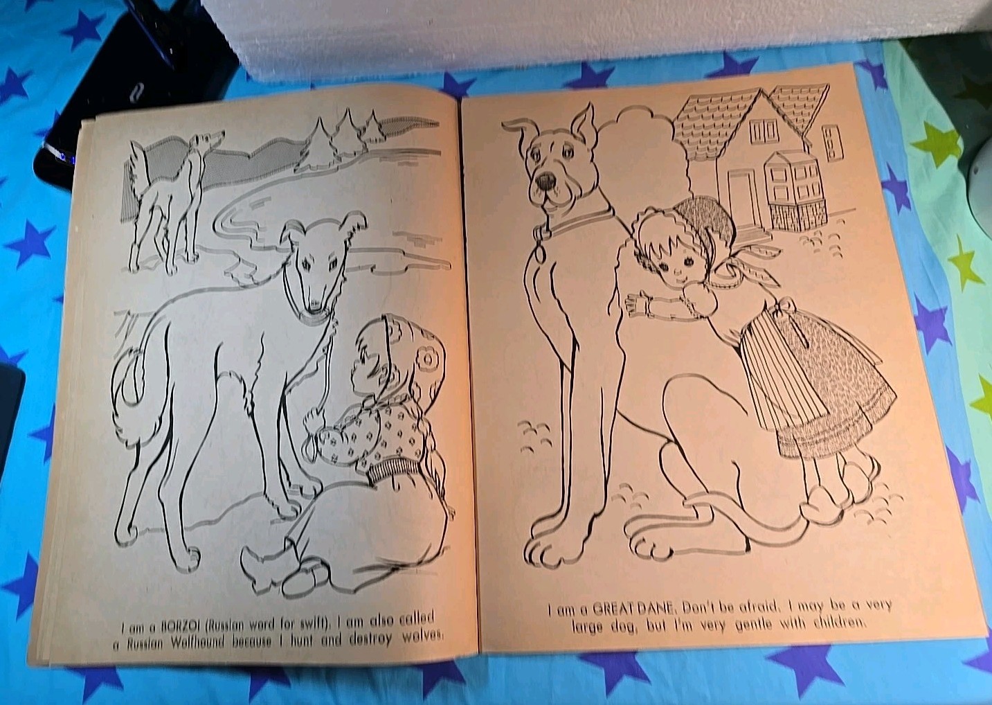 Vintage 1975 Giant Coloring Book “I LOVE DOGS” 11X14.5