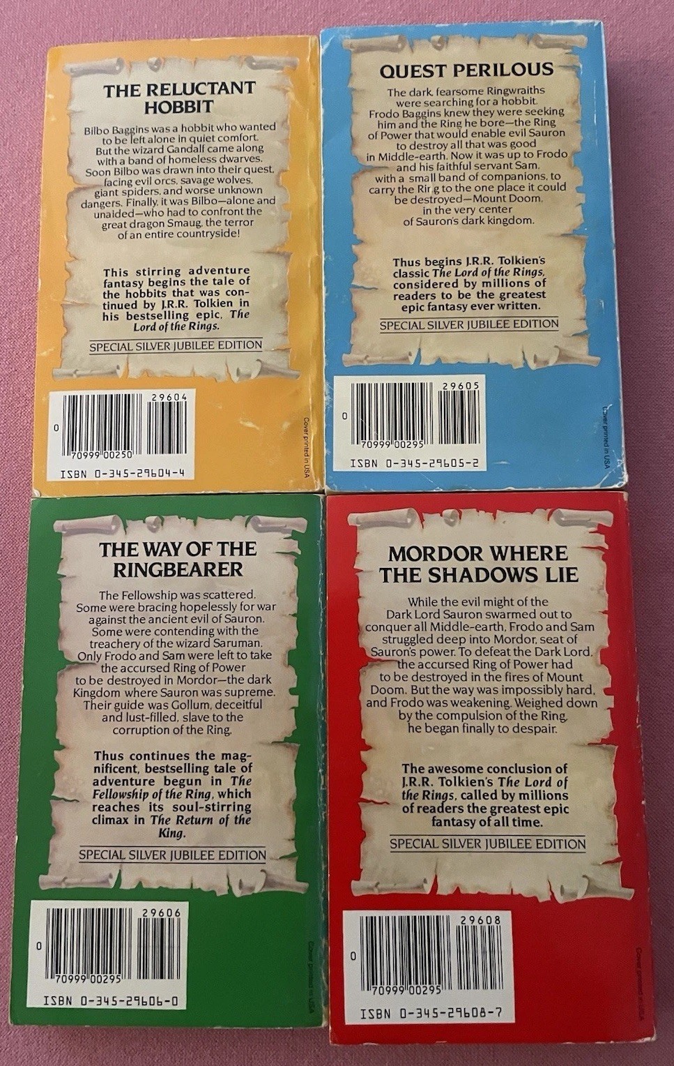 J.R.R. Tolkien Hobbit & Lord of the Rings Gold Slipcase Set Ballantine 1981 LOTR
