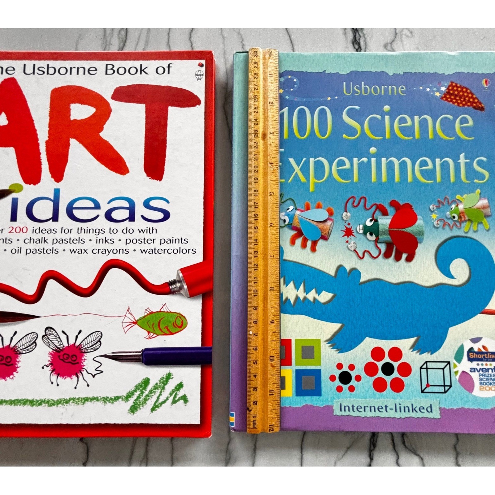 Usborne Book of Art Ideas and 100 Science Experiments Kids Activity Book Set