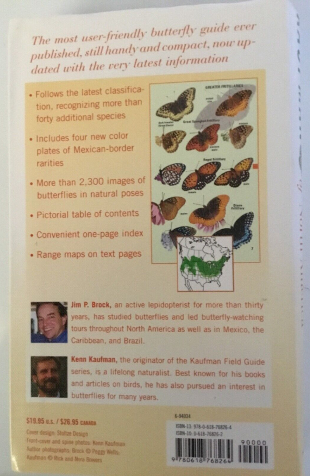 Kaufman Field Guide to Butterflies of North America Kaufman VG Softcover Book