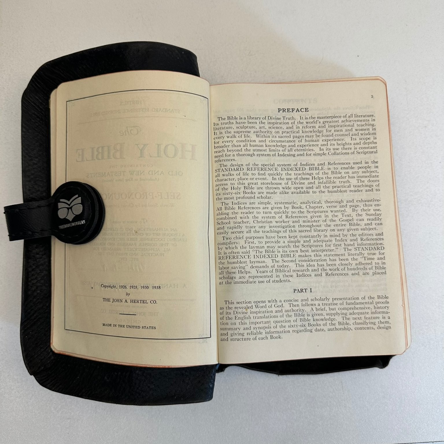 Holy Bible Cyclopedic Indexed Self-Pronouncing Red Letter 1938 Hertel KJV