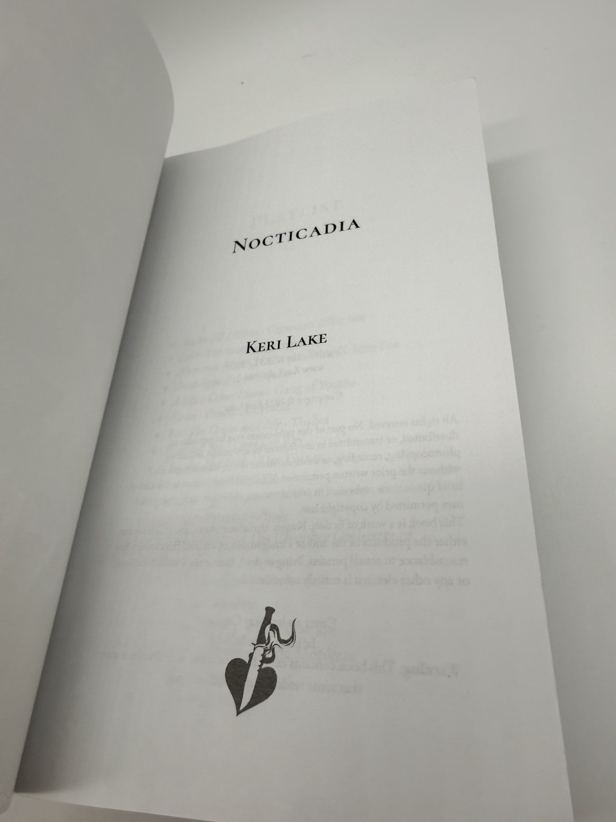 Nocticadia by Keri Lake / Dark Romance Erotic Gothic Thriller / Paperback (2023)
