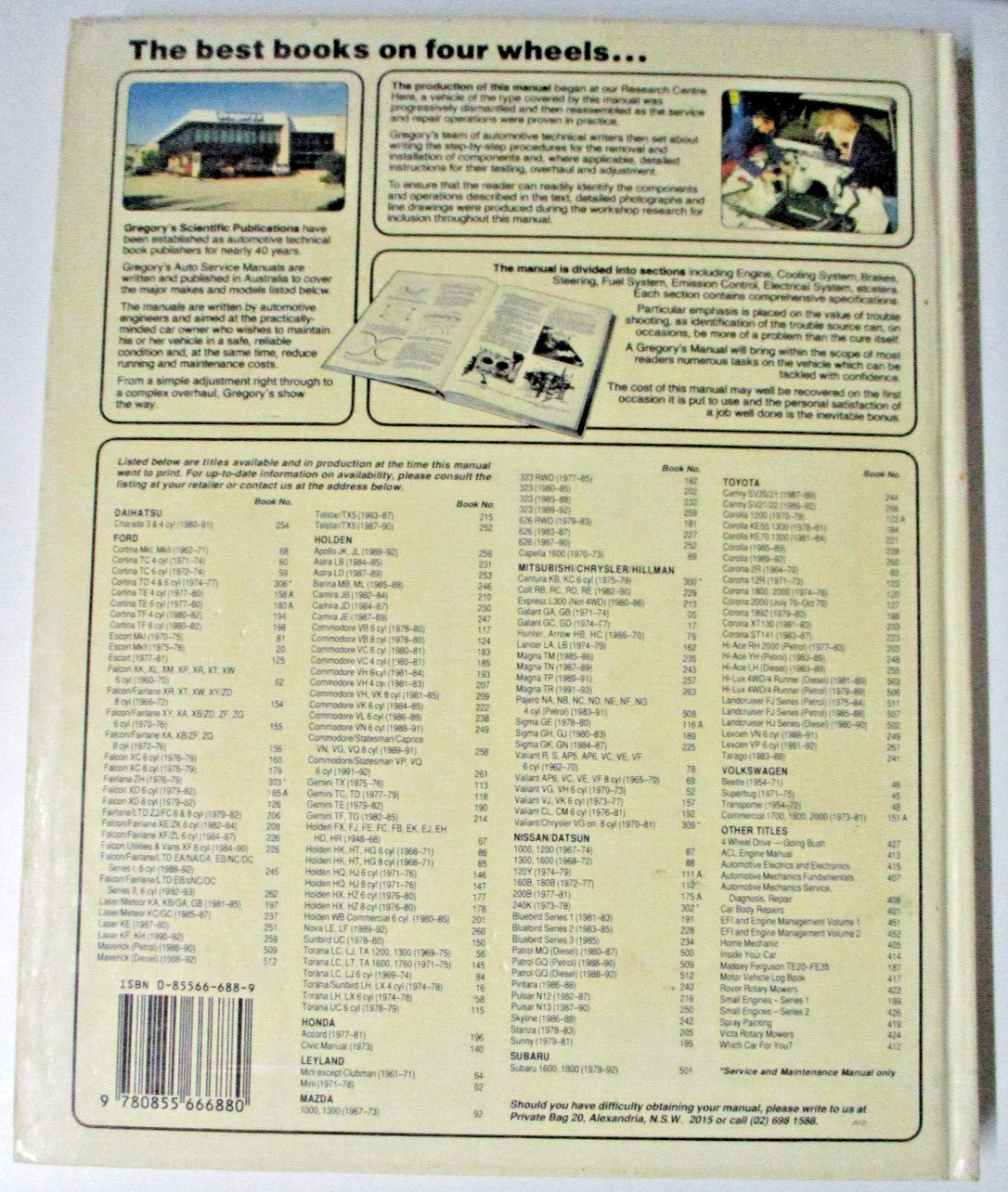 Mazda 626 FWD Series 1983-1987 Service Repair Gregory’s Manual 227 – 0855666889