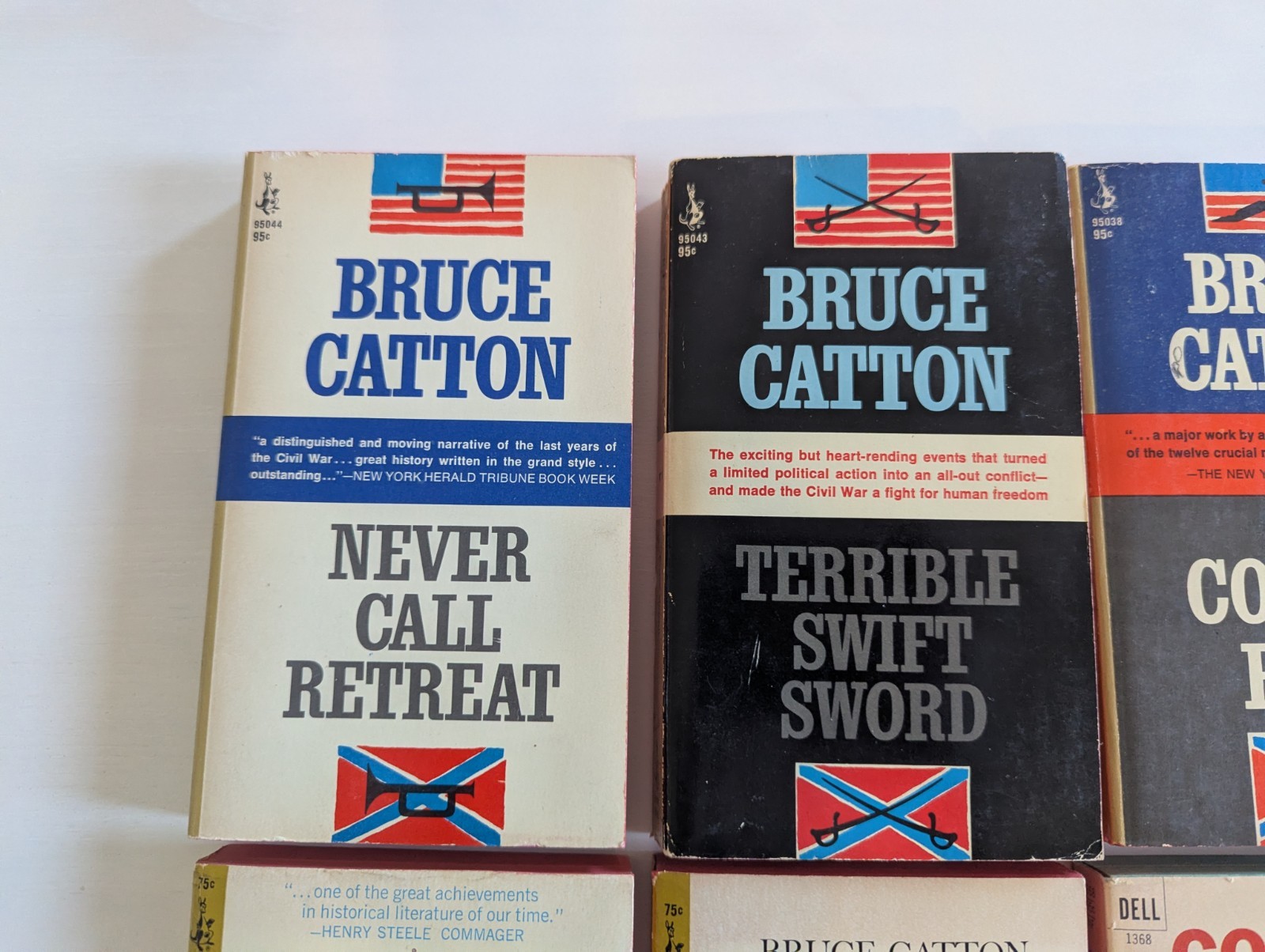 Lot of 12 Vintage Civil War History Paperback Books Bruce Catton Lee Combat Set
