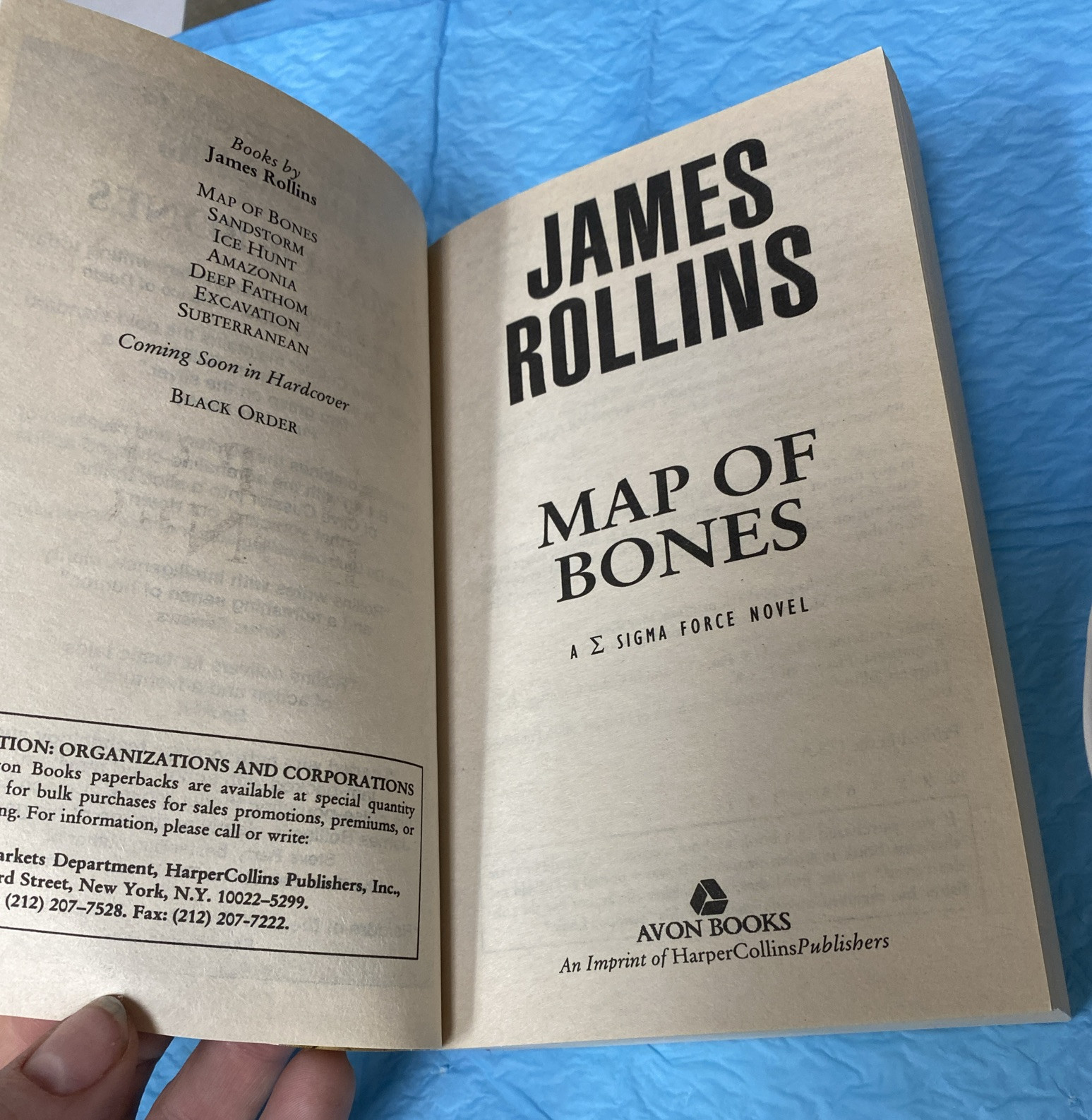 Map of Bones, James Rollins (Sigma Force Novel) ~ 540 pages (2006) PB *MINT*