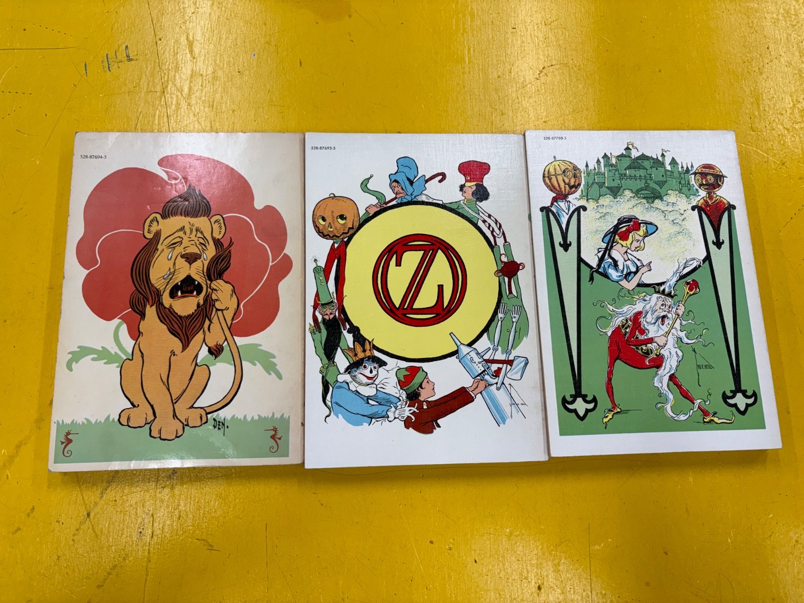 Lot of 3 OZ books L Frank Baum Soft cover Rand McNally Vintage wizard of oz