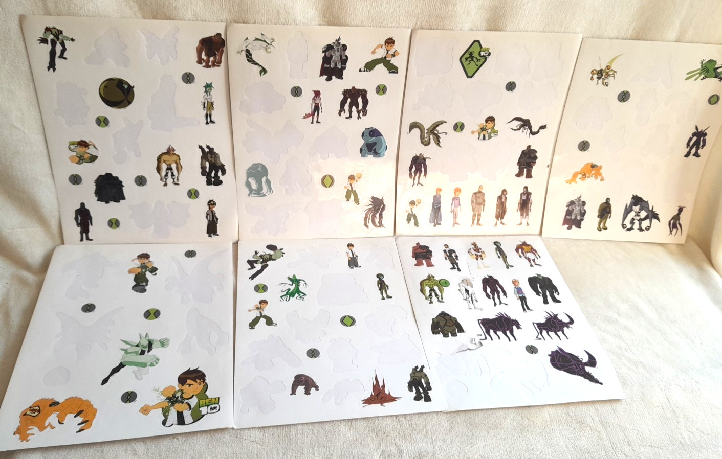 Ben 10 partial pages of Stickers from sticker book