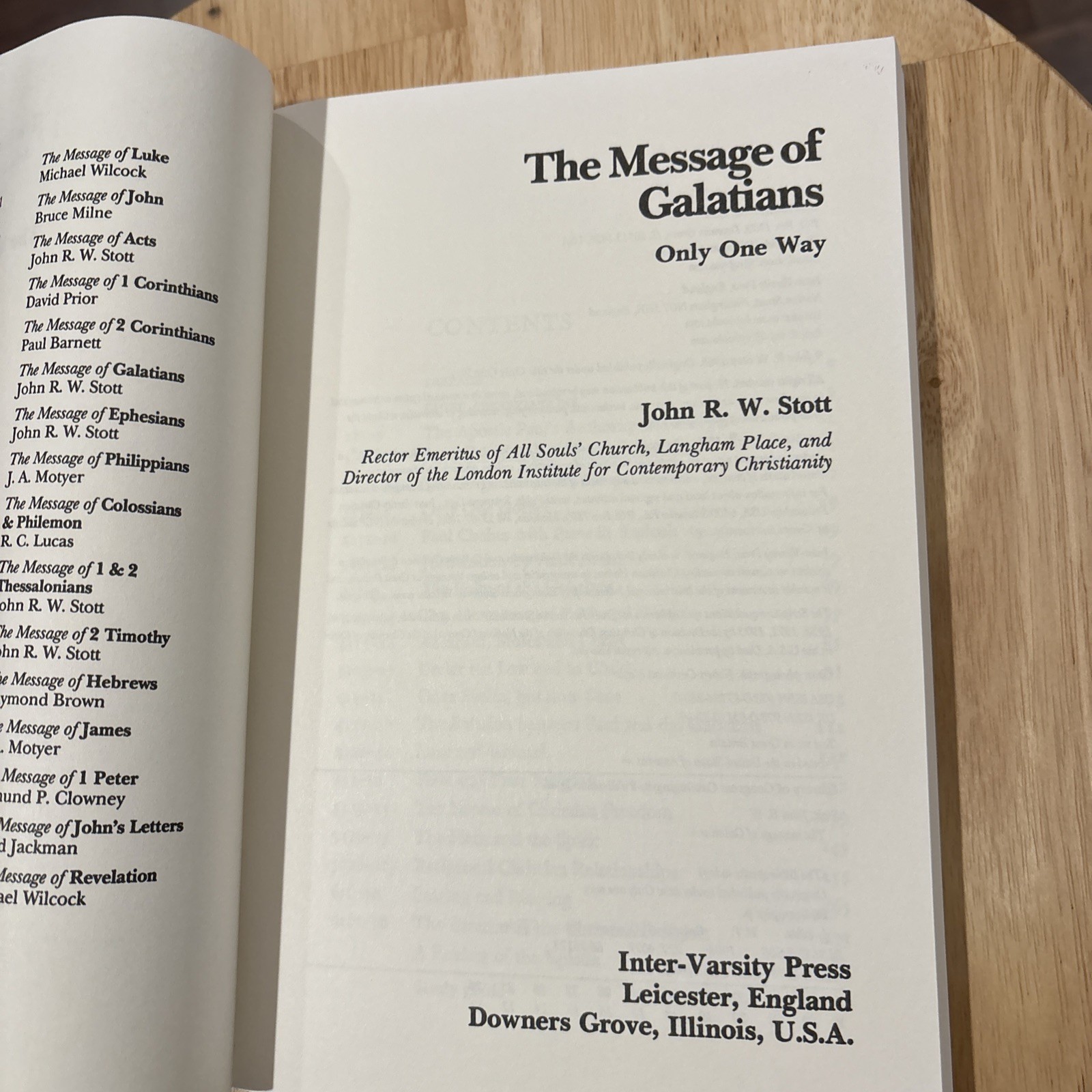 The Message Of Galatians By John R. W. Stott PB