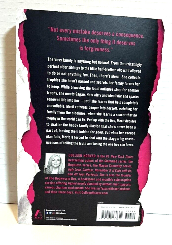 Without Merit: A Novel Paperback by Colleen Hoover VERY GOOD
