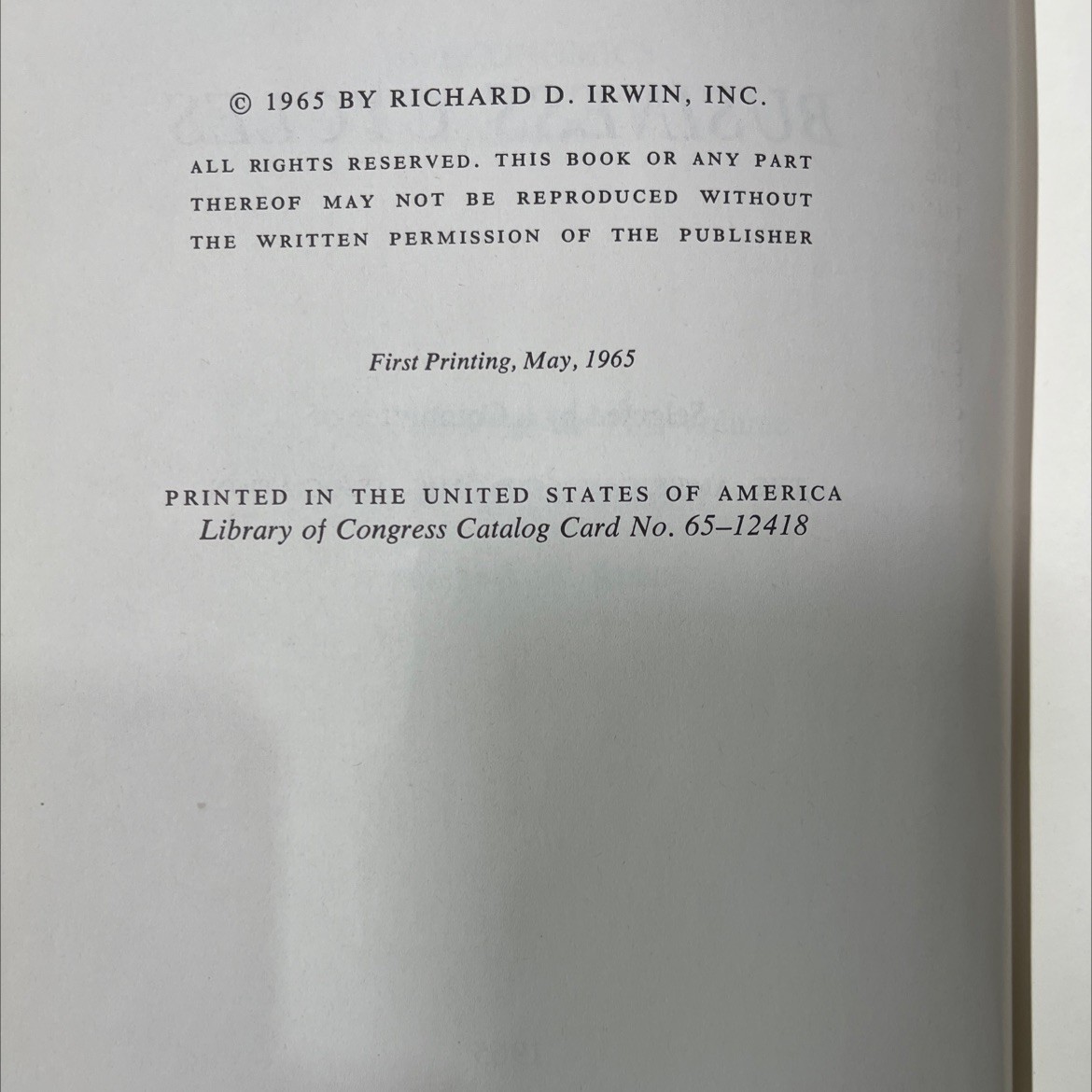 ed articles readings in business cycles book, by don ein, 1965 Hardcover