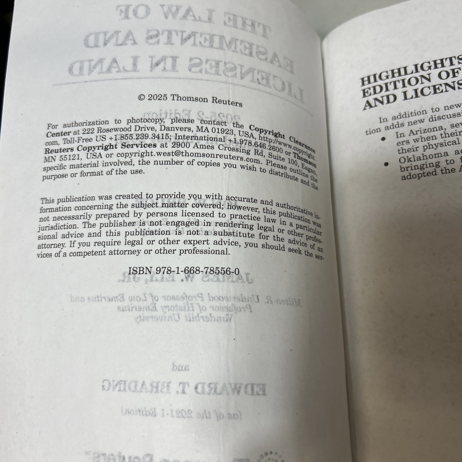 The Law of Easements and Licenses in Land 2025-2 Edition August 2025