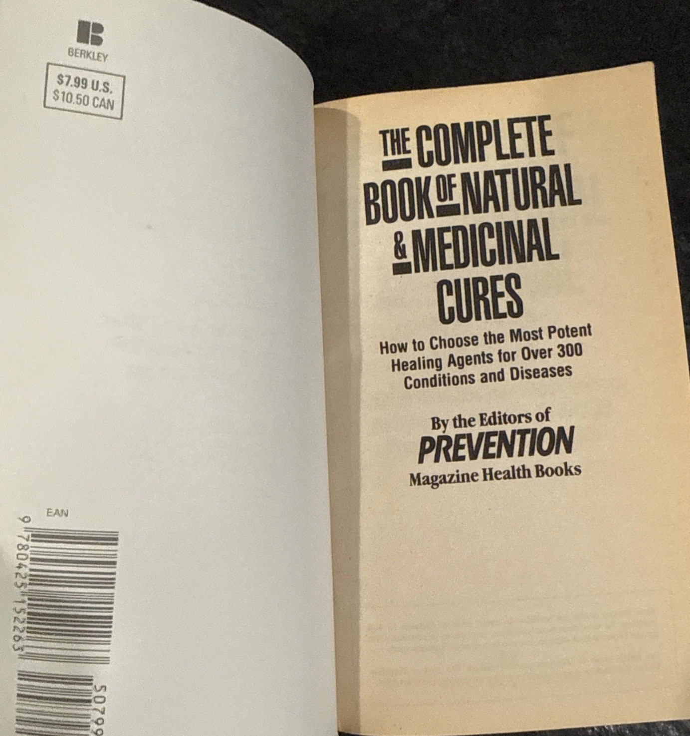 The Complete Book of Natural and Medicinal Cures Prevention Magazine- PB, 1996