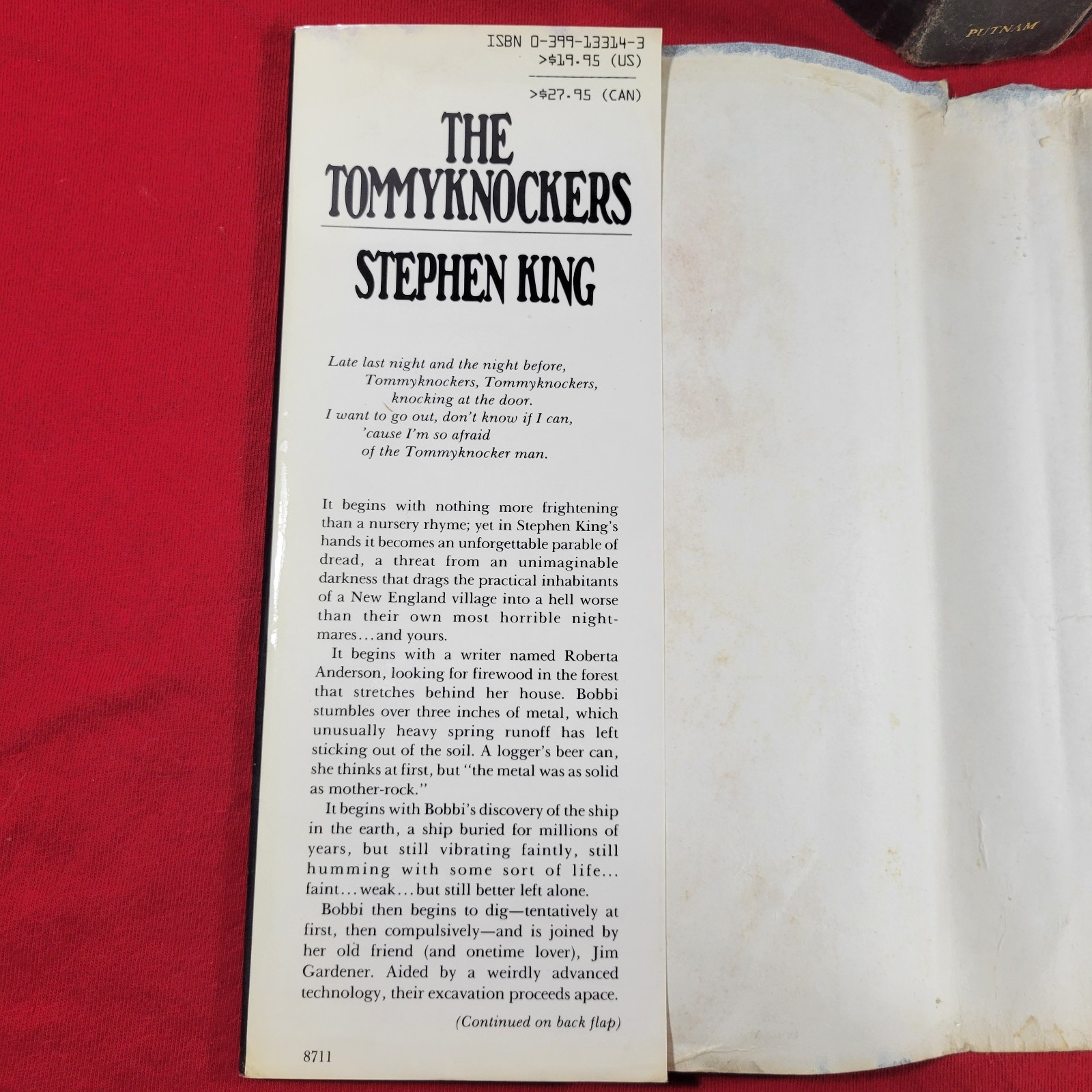 The Tommyknockers By Stephen King HC Book 1987 Putnam Vintage Horror Sci-Fi USED