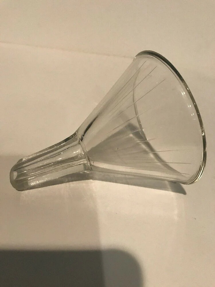 4oz Ribbed Glass Funnel EUC