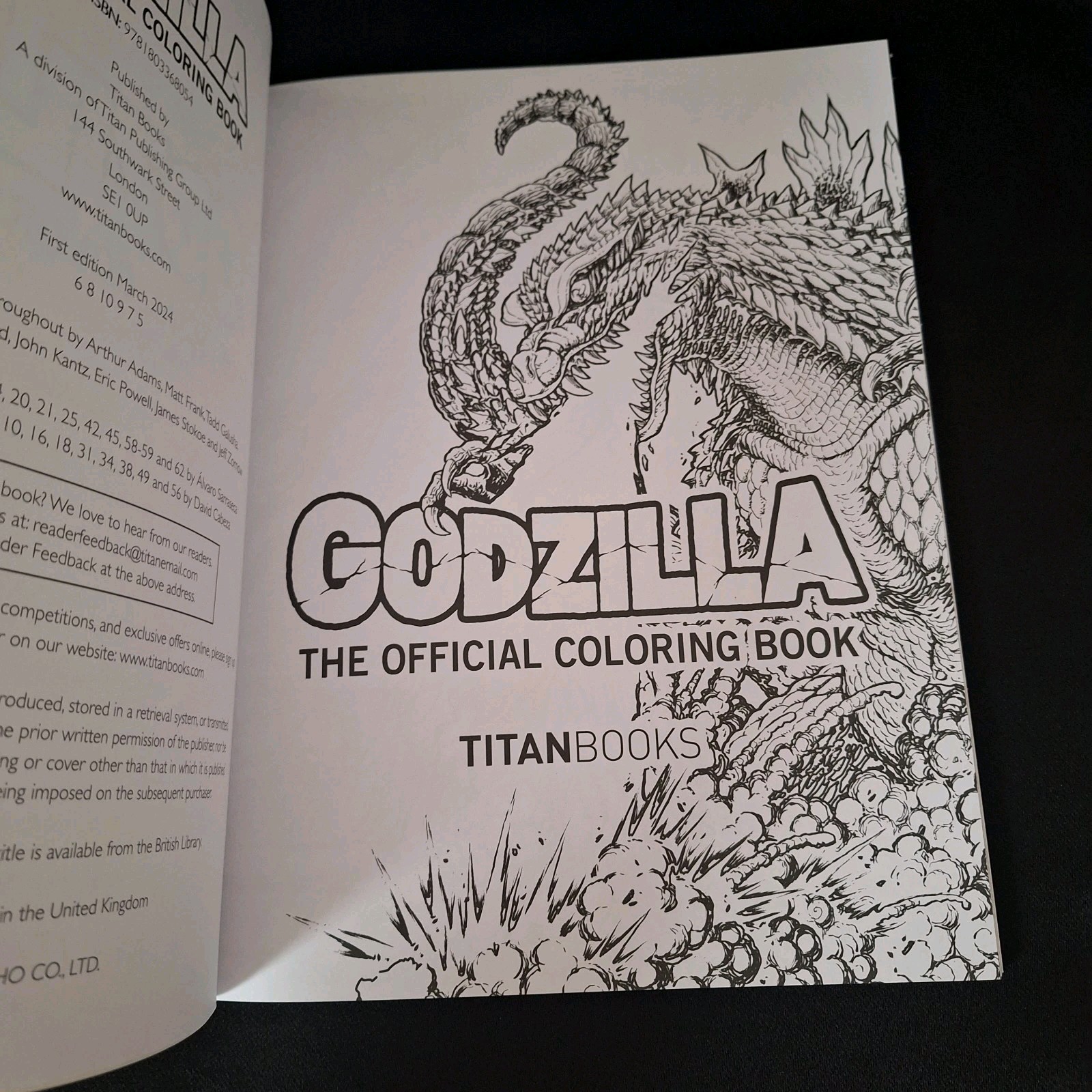 Godzilla: The Official Coloring Book Paperback Titan Books 62 Pictures 31 Pages