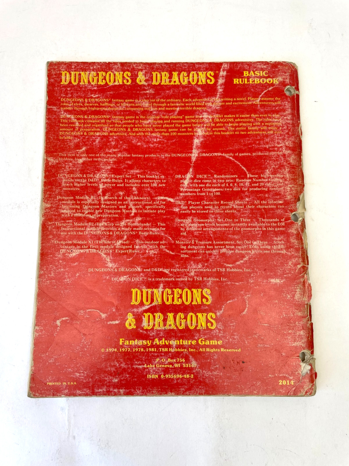 Dungeons & Dragons Basic Rulebook Tom Moldvay 1981 TSR Fantasy RPG Game