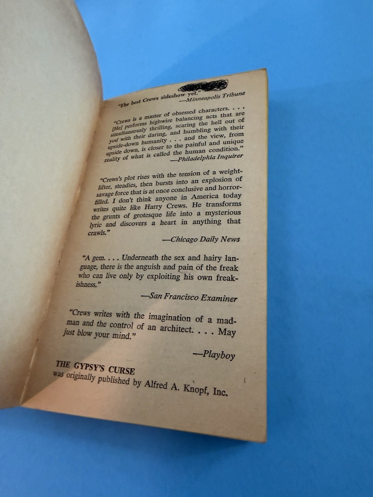 GYPSYS CURSE By Harry Crews 1976 Pocket Books Paperback 1st Printing