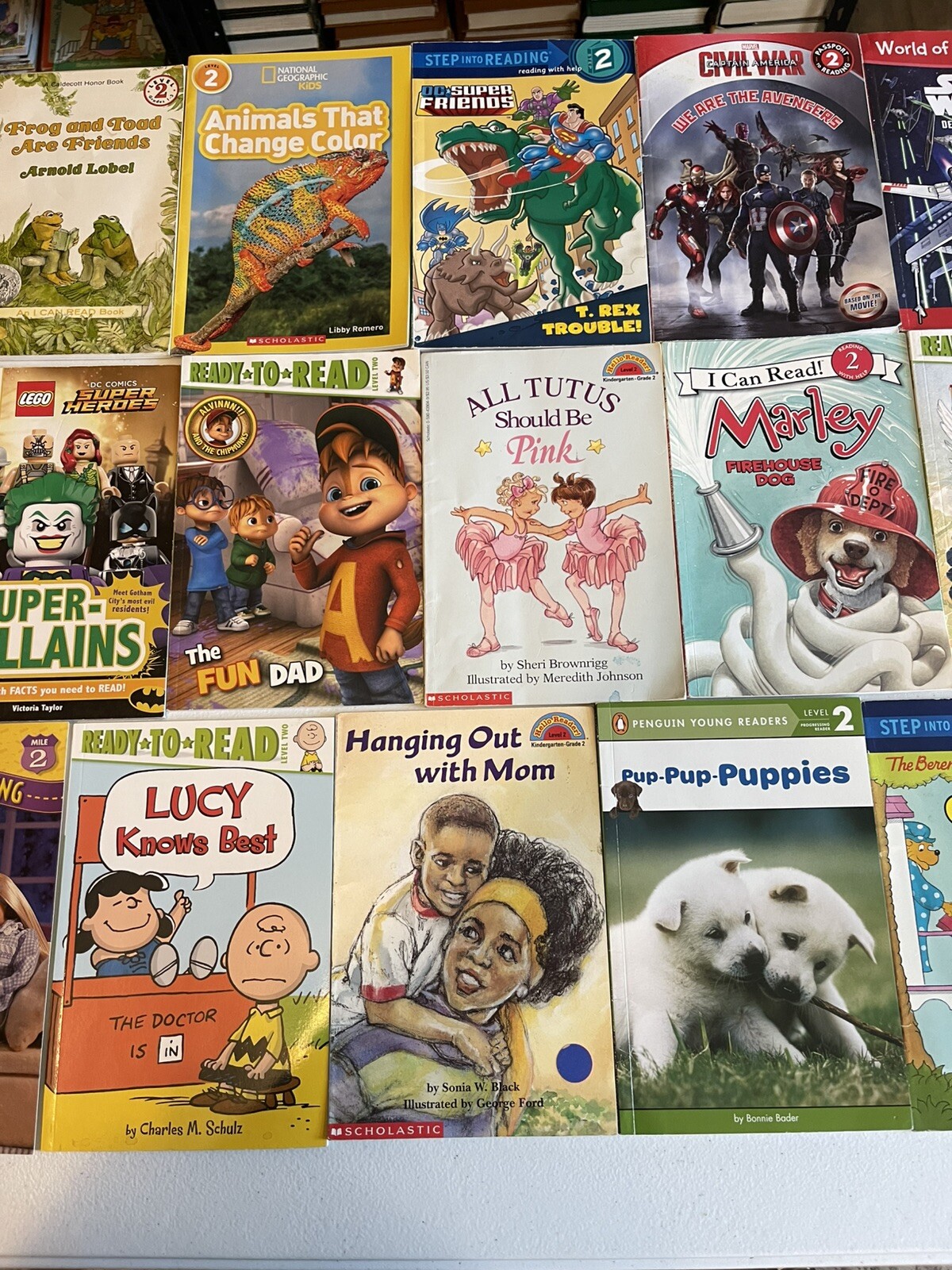 Lot of 20 Level 2 RL~Ready to-I Can Read-Step into Reading-Learn Read Books MIX