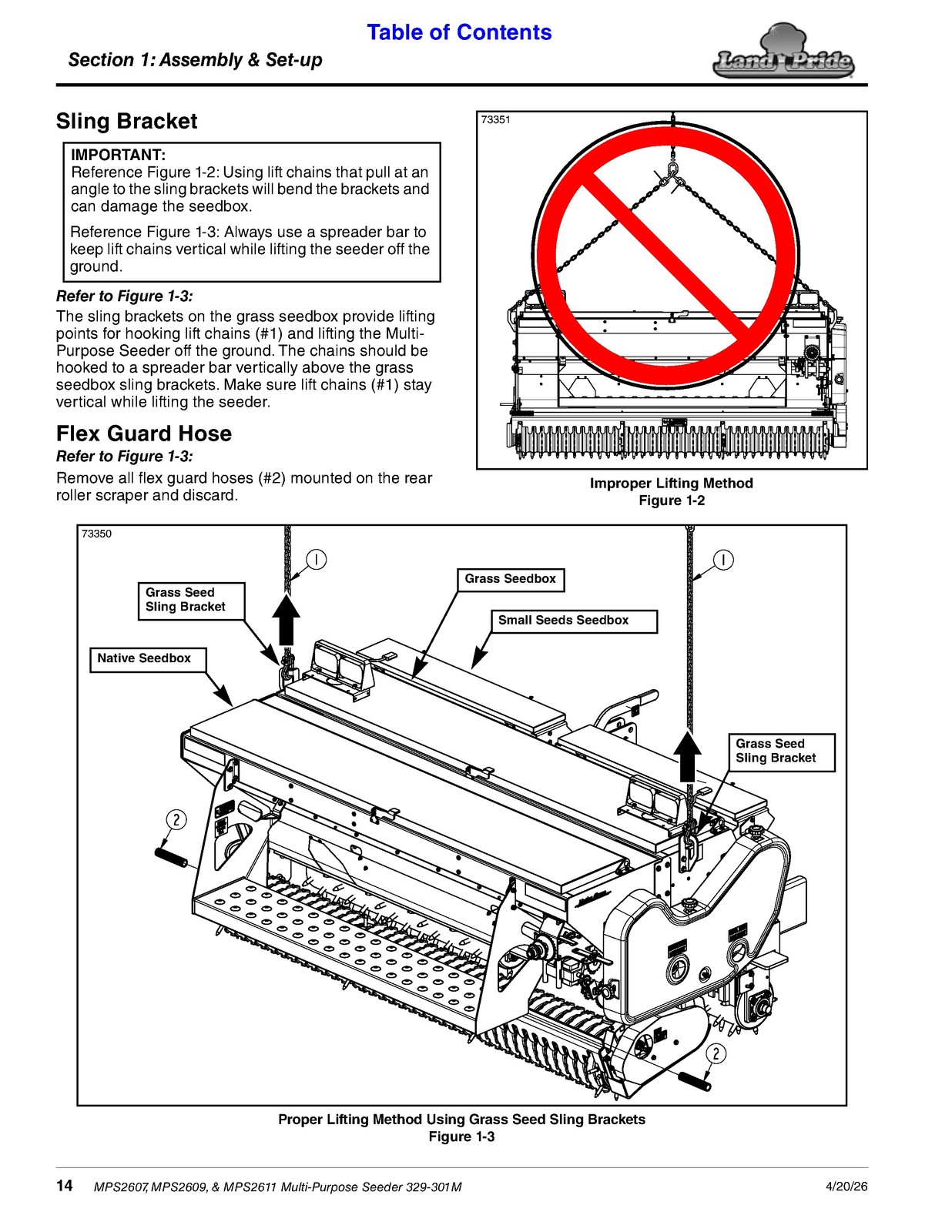 LAND PRIDE MPS26 Series Multi-purpose Seeder Operators Manual – WIRE BOUND