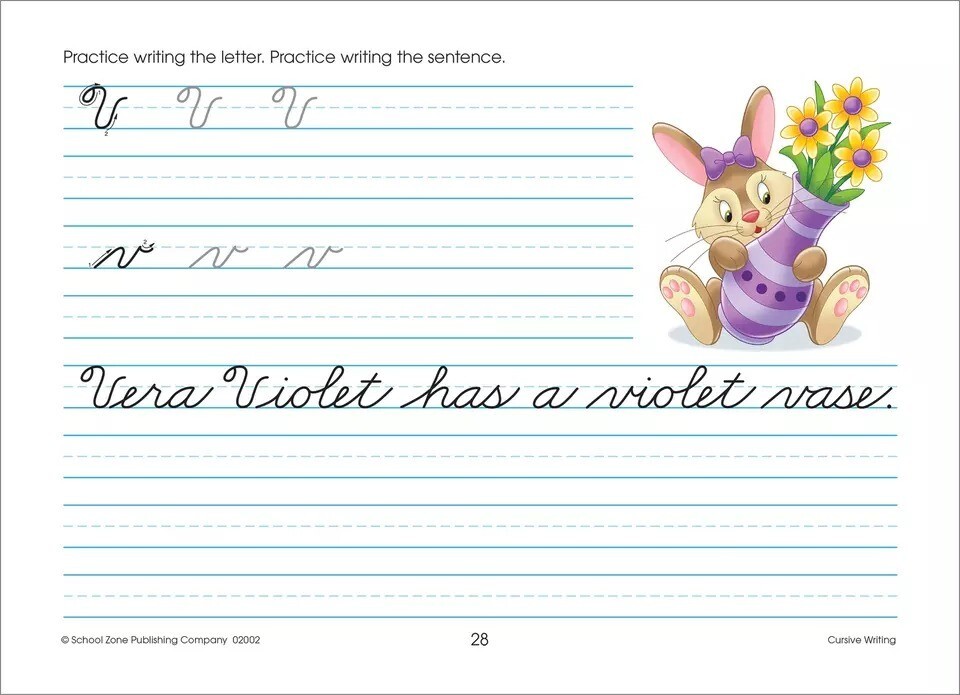 Cursive Workbook Writing Handwriting Practice Tracing Letters Ages 8 to 10